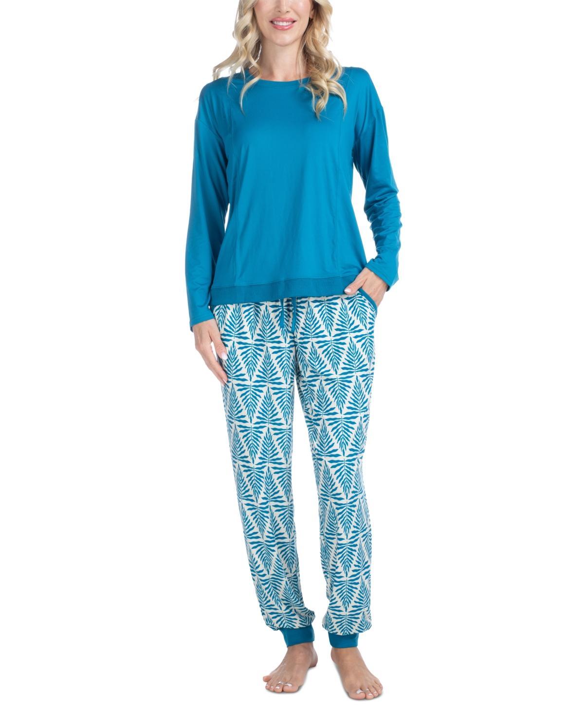 Muk Luks Womens 2-Pc. Lounge Loyalist Sweatshirt & Jogger Pants Pajamas Set Product Image