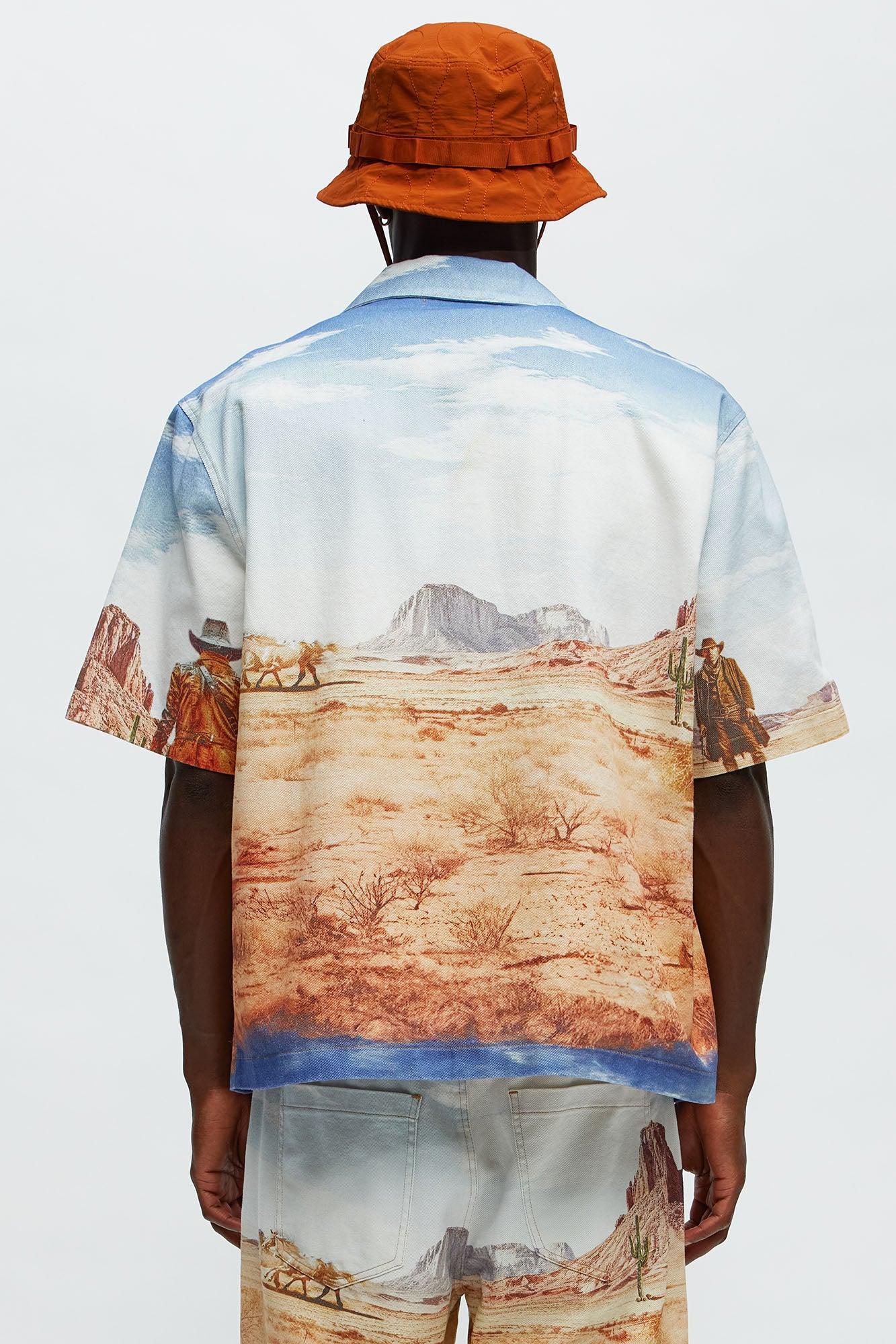 Stand Off Boxy Cuban Collar Shirt - Multi Color Male Product Image