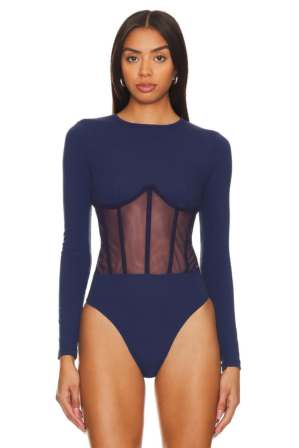 Womens Zoma Tulle & Jersey Sheer Bodysuit Product Image