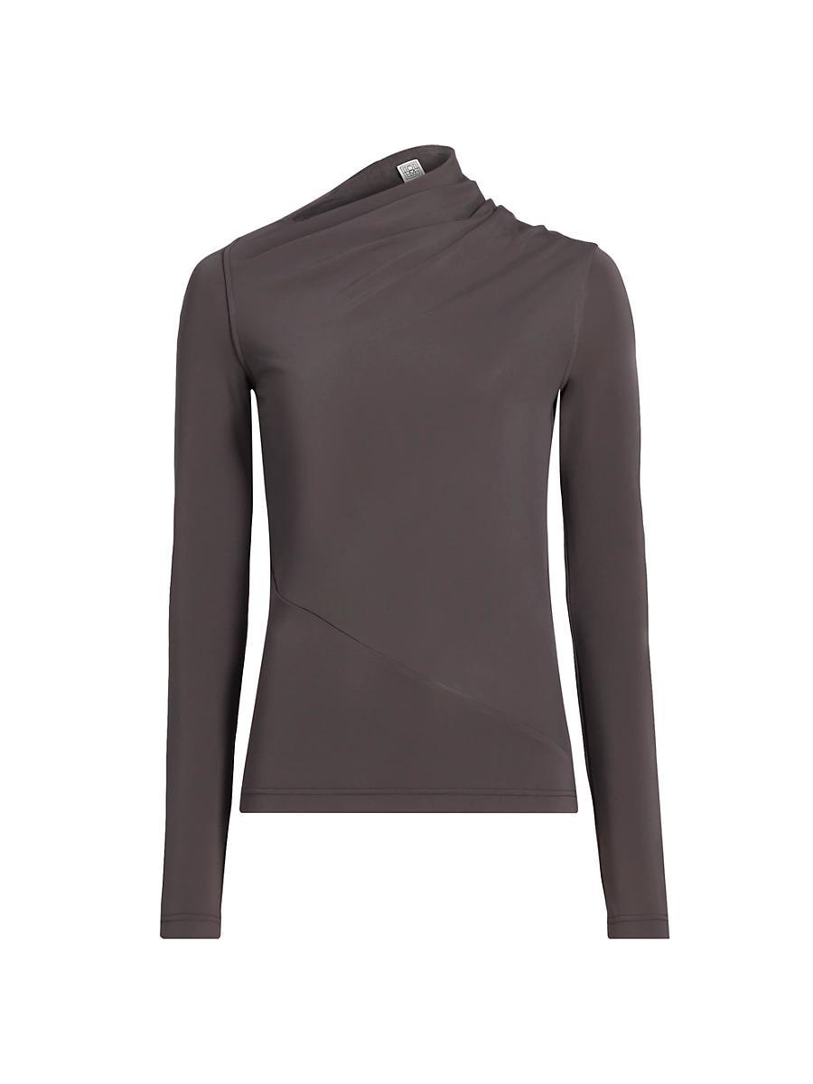 Womens Draped Jersey Long-Sleeve Top Product Image