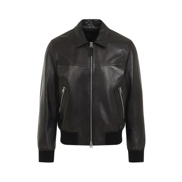 TOM FORD Leather Bomber Jacket In Black Product Image