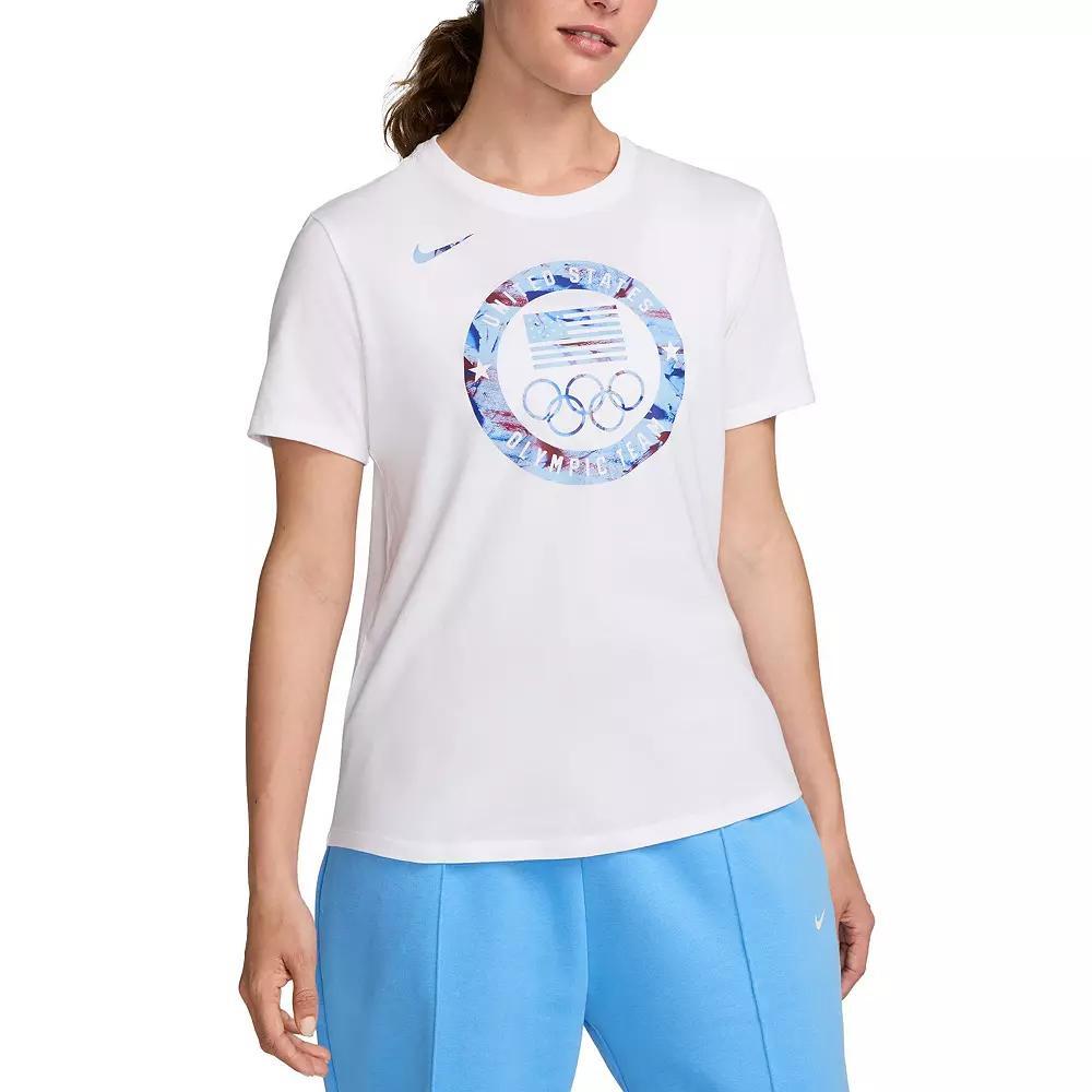 Women's Nike White Team USA Puck Club T-Shirt, Size: Small, Usa White Product Image