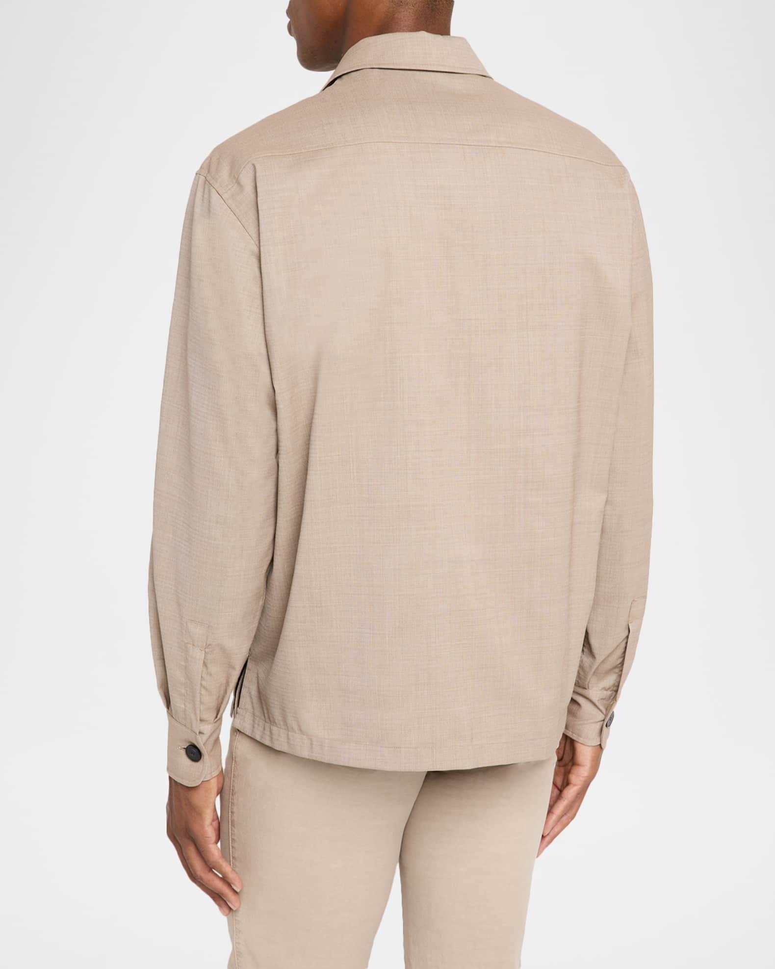 Men's Wool Sharkskin Flap-Pocket Overshirt Product Image