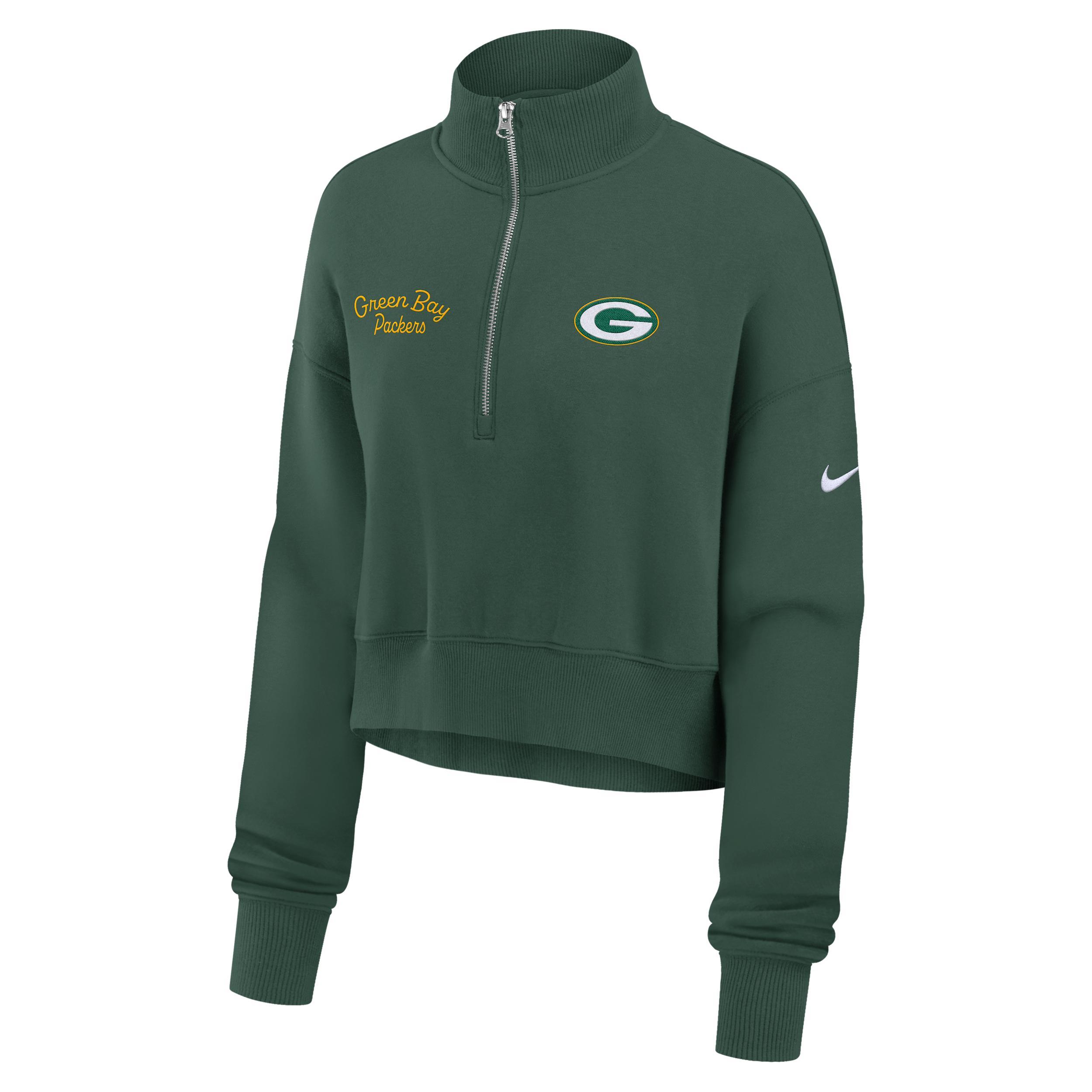 Seattle Seahawks Phoenix Nike Womens NFL Cropped 1/4-Zip Crew | 01N941S78-DJR Product Image