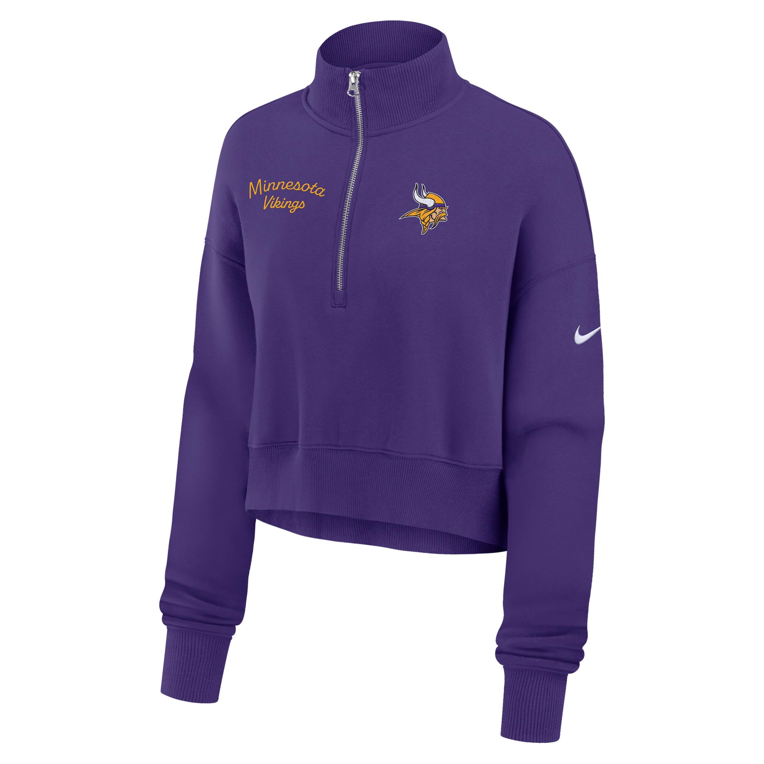Philadelphia Eagles Phoenix Nike Womens NFL Cropped 1/4-Zip Crew | 01N93JD86-DJR Product Image