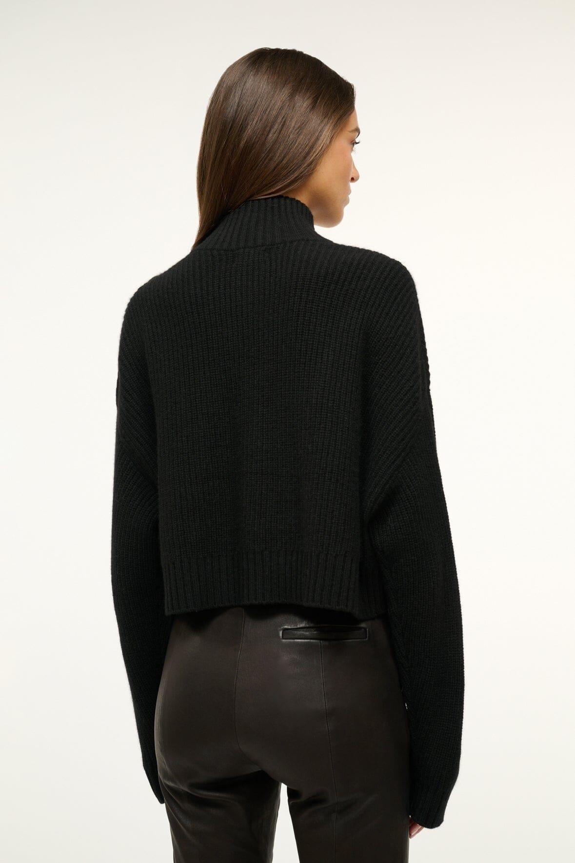 CASHMERE CROPPED HAMPTON SWEATER | BLACK Product Image