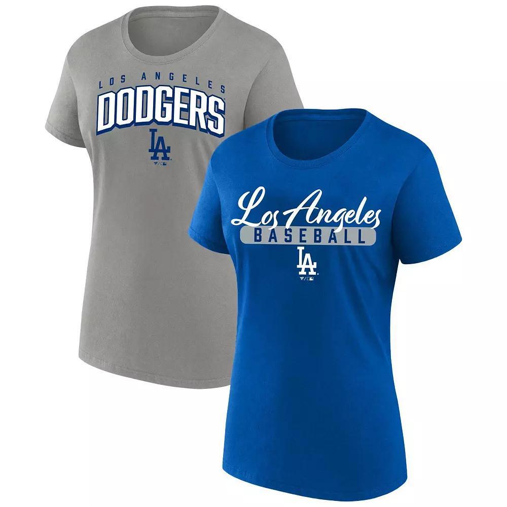 Women's Profile Royal/Gray Los Angeles Dodgers Plus Size 2-Pack Scoop Neck T-Shirt Set, Size: 3XL, Blue Product Image
