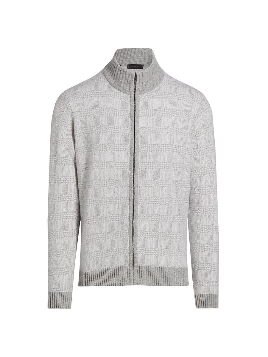 Mens COLLECTION Jacquard Full-Zip Sweater Product Image