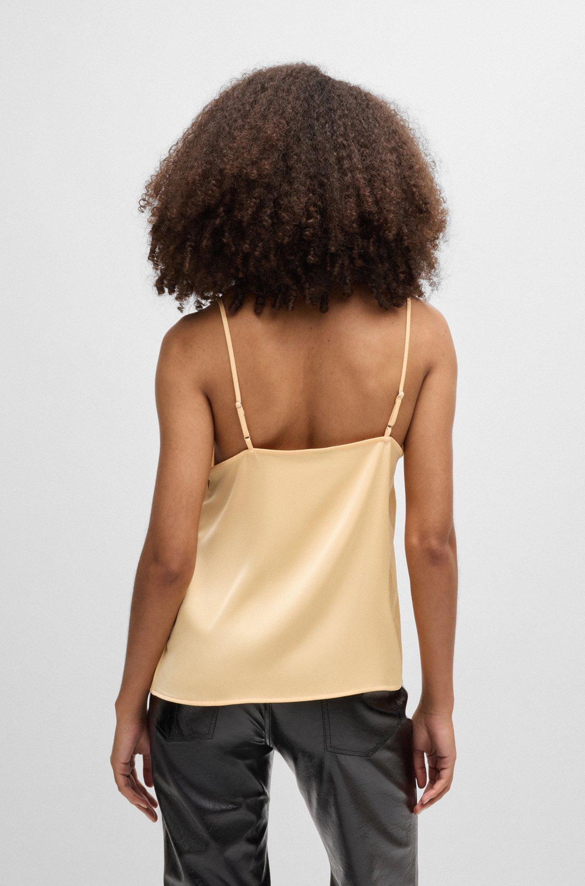 Hammered-satin camisole with lace insert Product Image