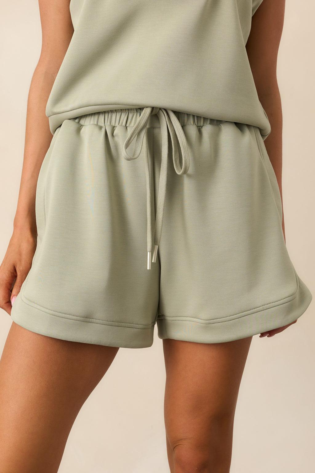 Taking My Time Desert Sage Drawstring Shorts Product Image
