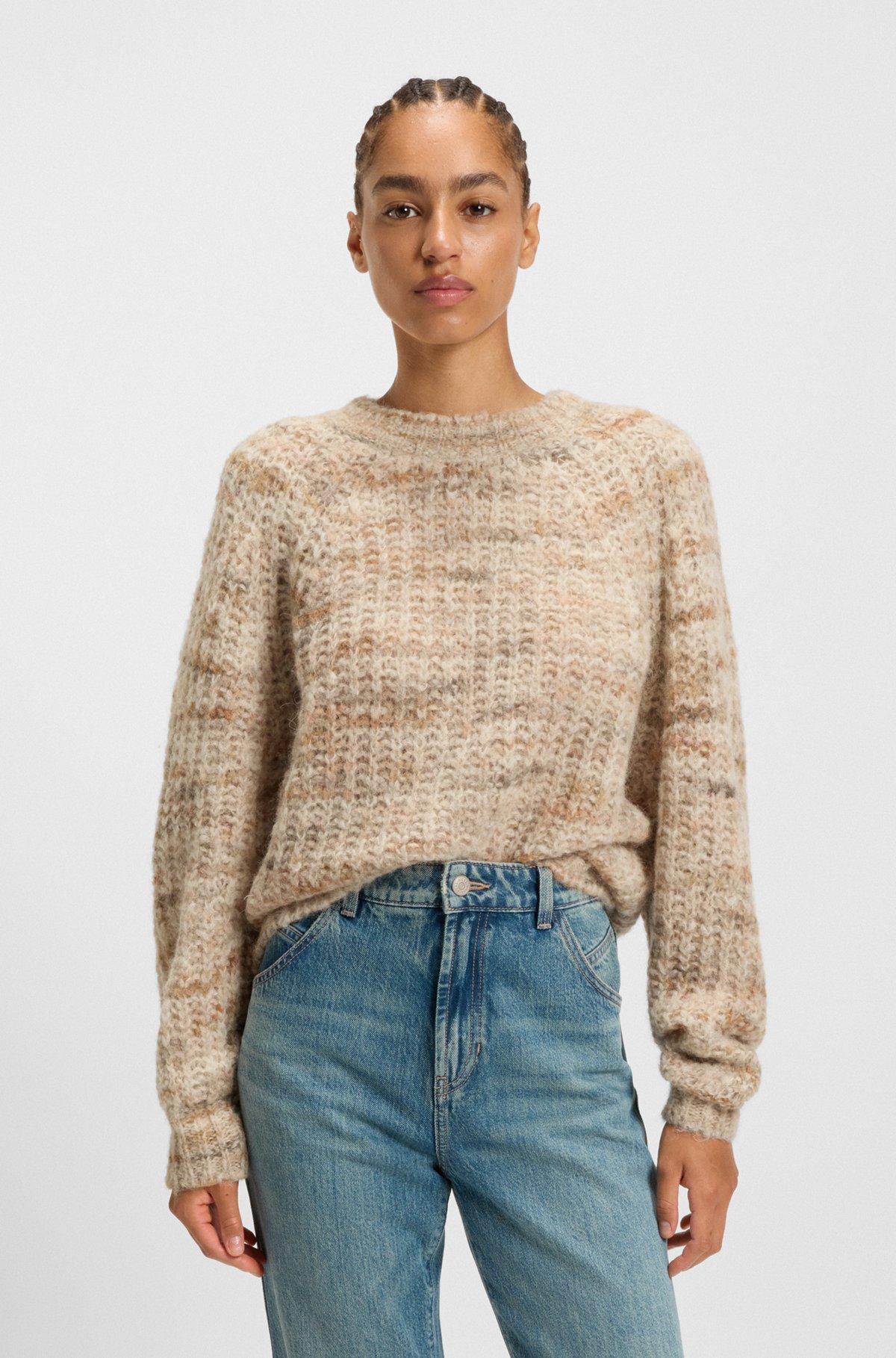 Alpaca-blend relaxed-fit sweater with multicolored yarns Product Image