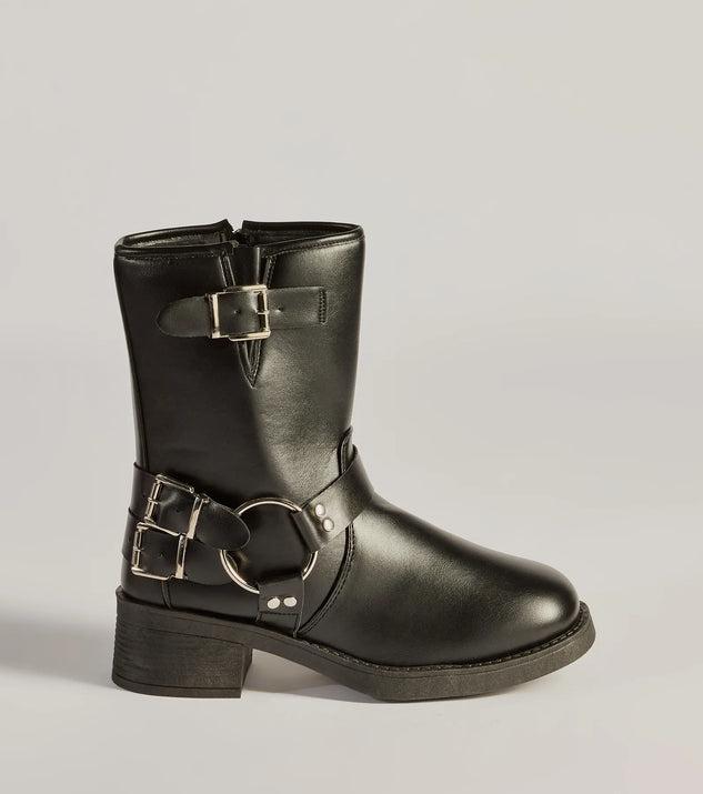 Feelin' Edgy Buckle Strap Moto Booties Product Image