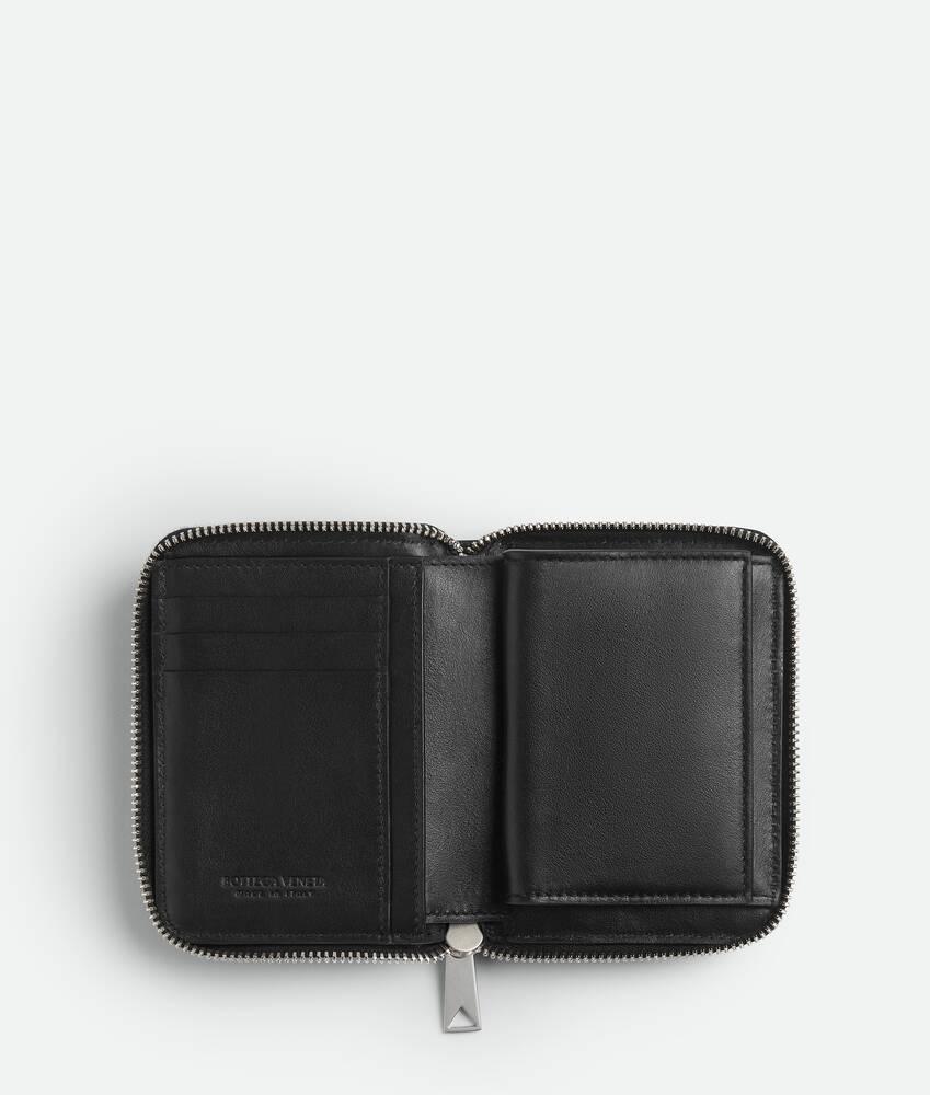 Men's Compact Zip Around Wallet in Black Product Image
