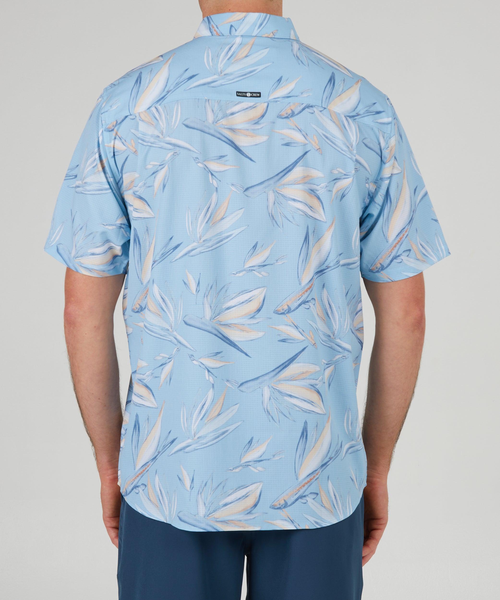 Floral Flyer S/S Tech Woven - Blue Male Product Image