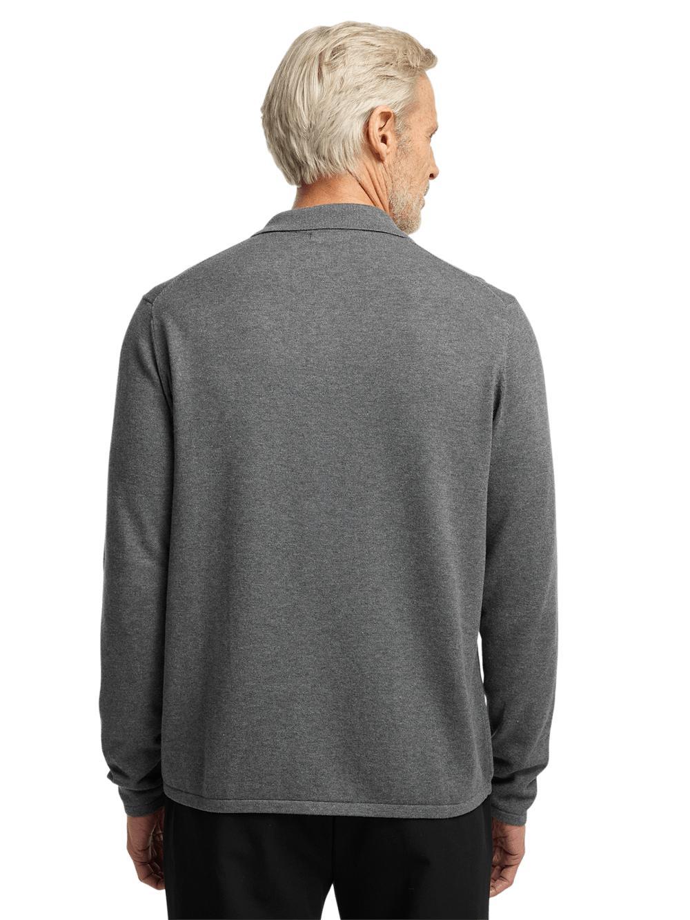 Supima Cotton Button Front Polo - Medium Grey Product Image