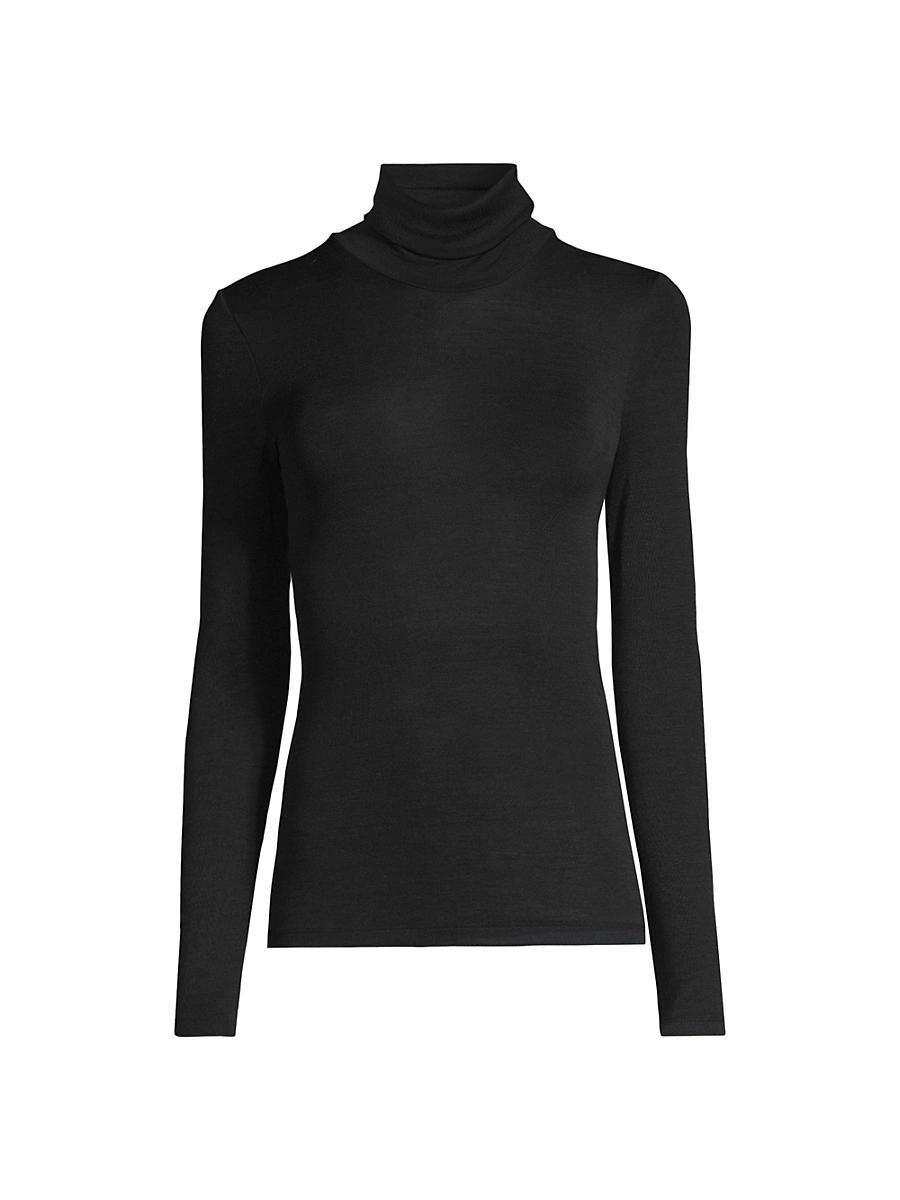 Womens Wool & Silk Turtleneck Pullover Product Image