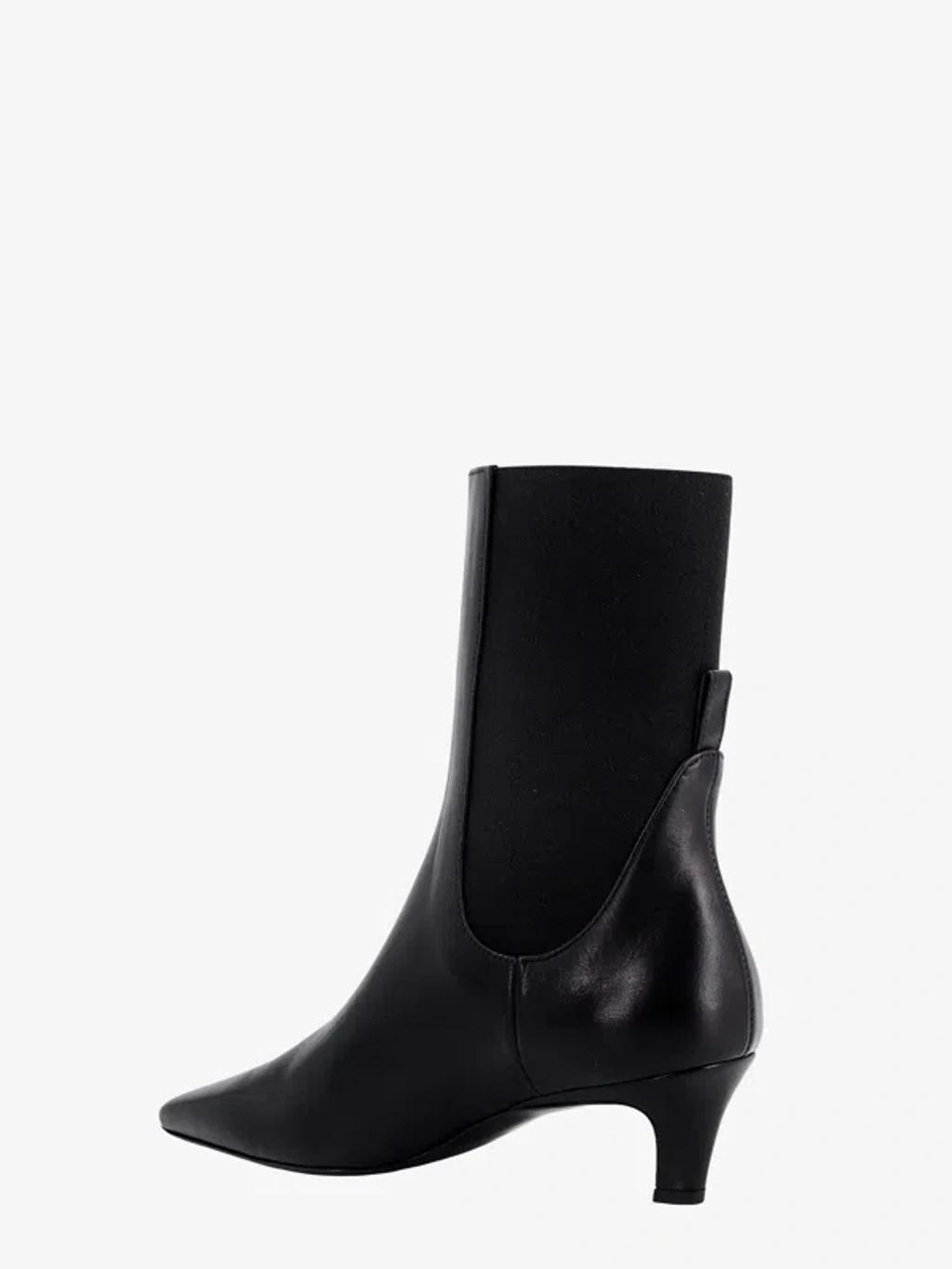 Leather Ankle Boots In Black Product Image