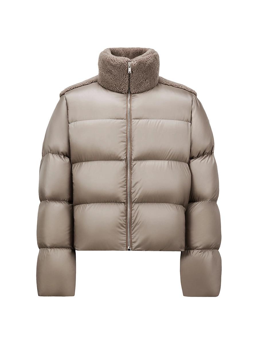 Mens Rick Owens x Moncler Cyclopic Shearling-Trimmed Down Jacket Product Image