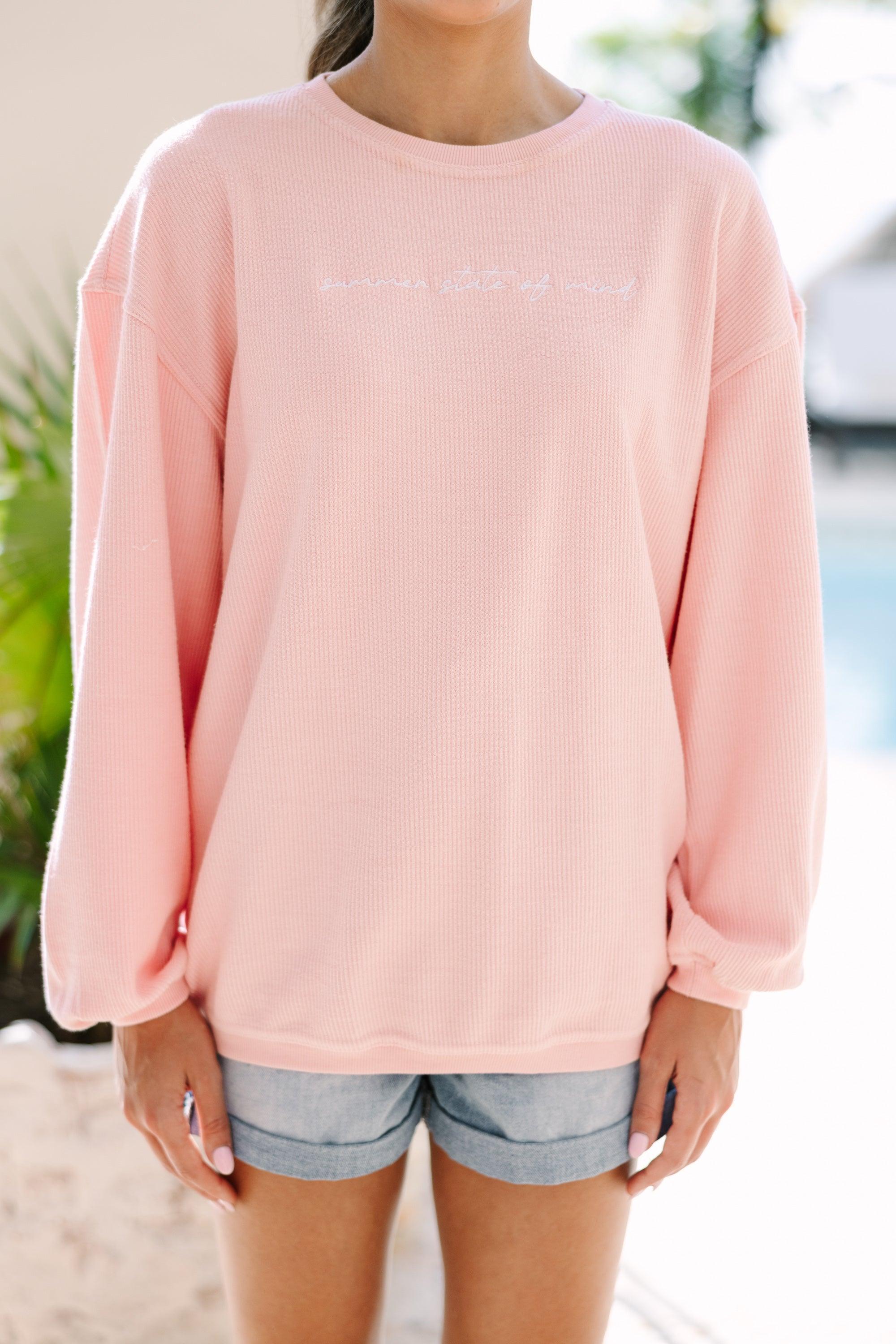 Summer State of Mind Blush Embroidered Sweatshirt Female Product Image