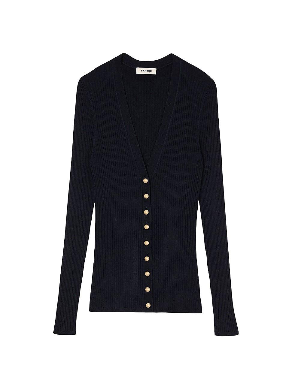 Womens Rib Knit Cardigan Product Image