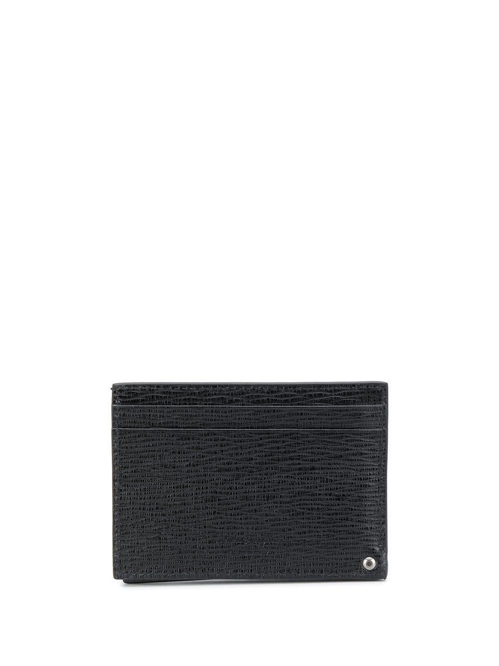 FERRAGAMO Gancini Textured Slide Cardholder In Black Product Image