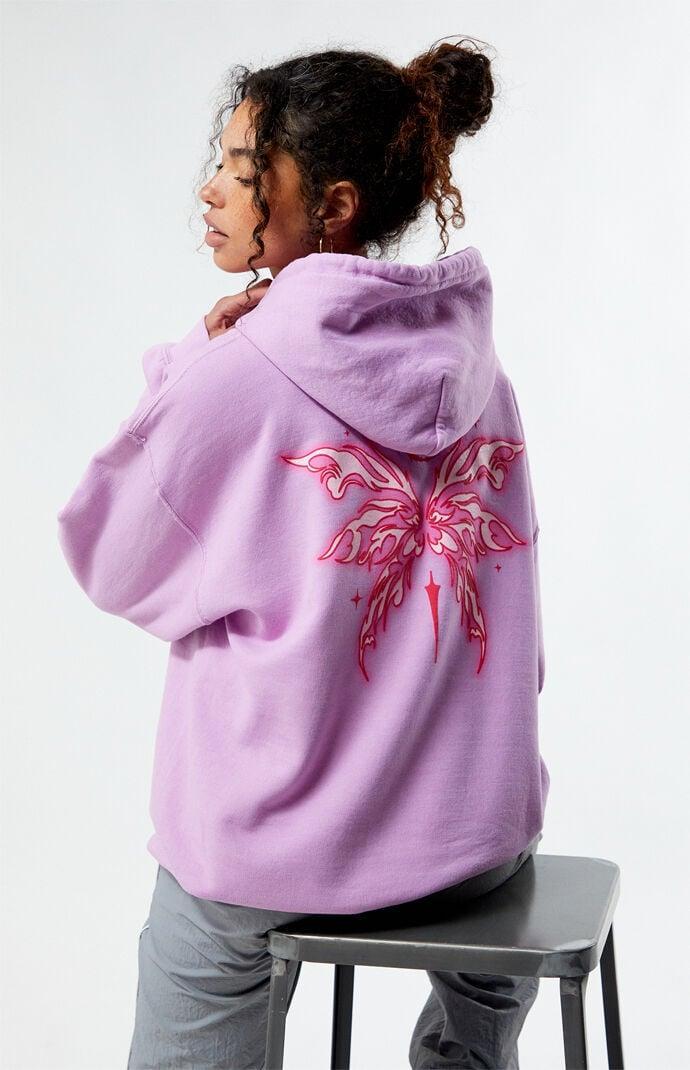 Golden Hour Womens Cyber Butterfly Hoodie Product Image