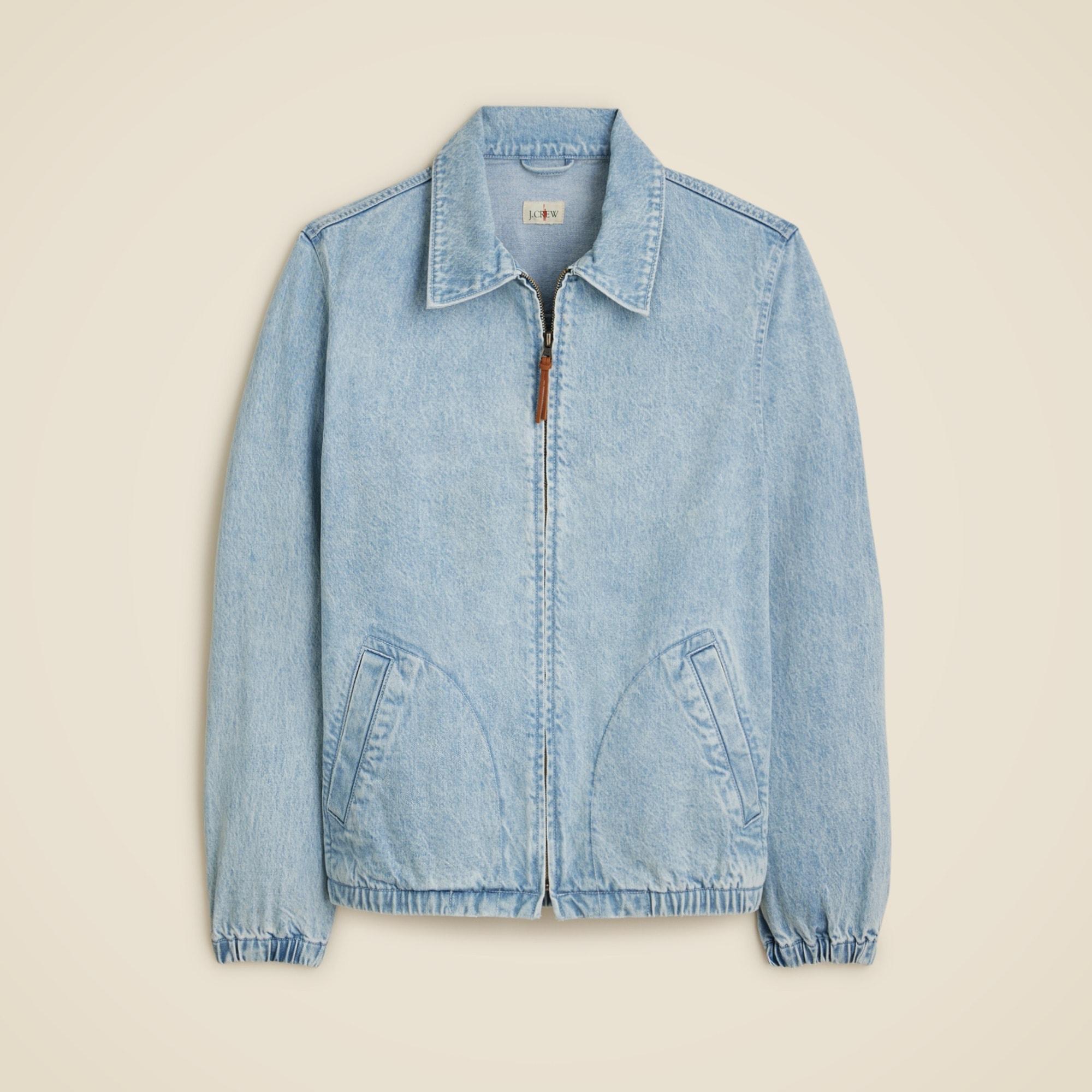 Harrington jacket in washed denim Product Image