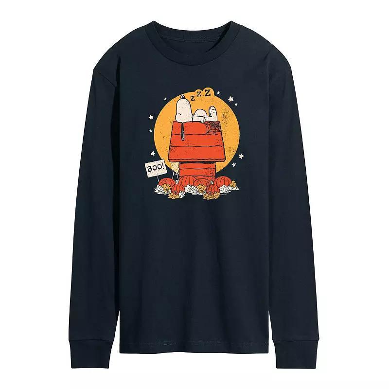 Men's Peanuts Snoopy Halloween Dog House Long Sleeve Graphic Tee,  Product Image