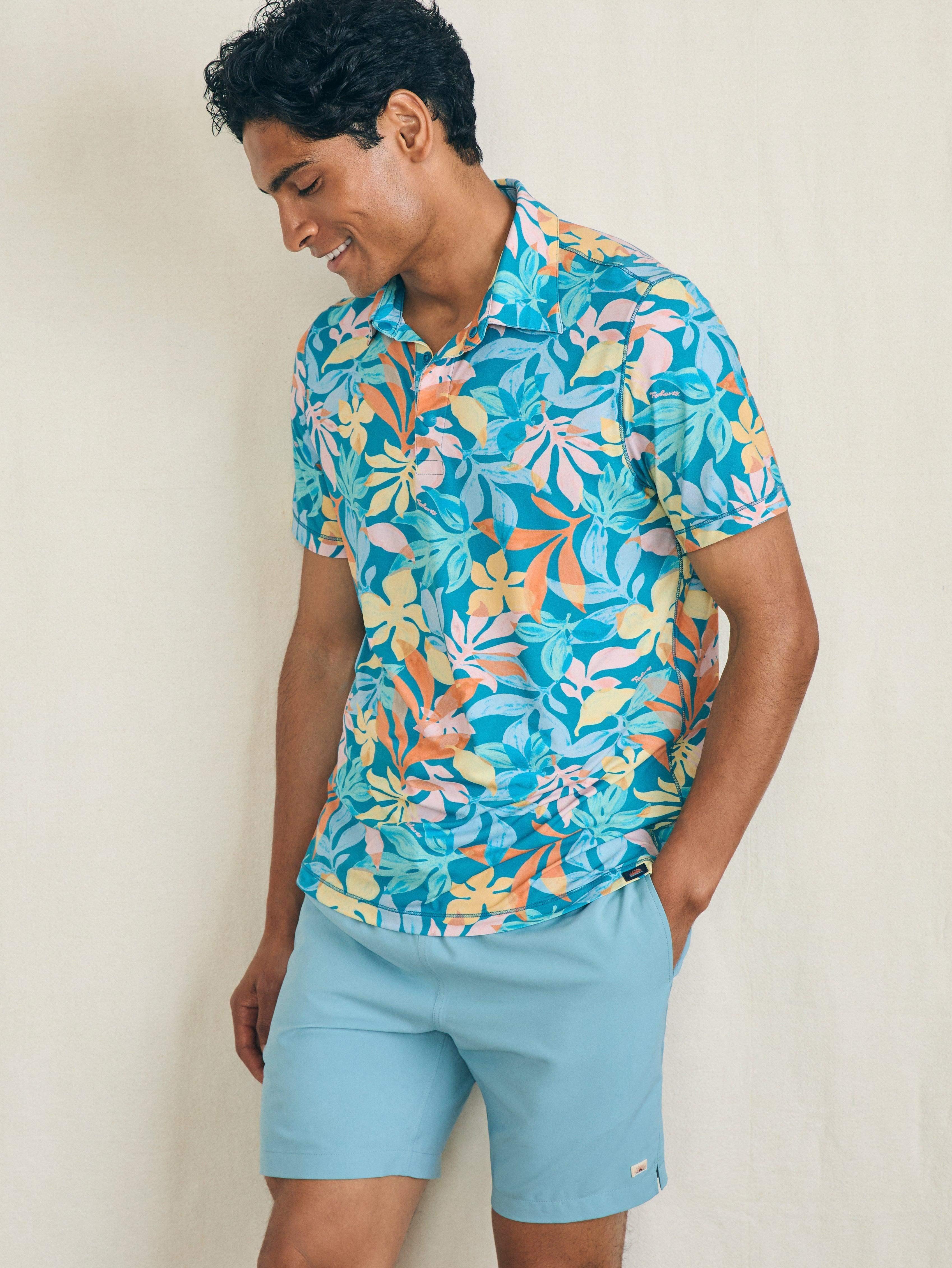 Shorelite Short-Sleeve Tech Polo - Summer Blooms Male Product Image