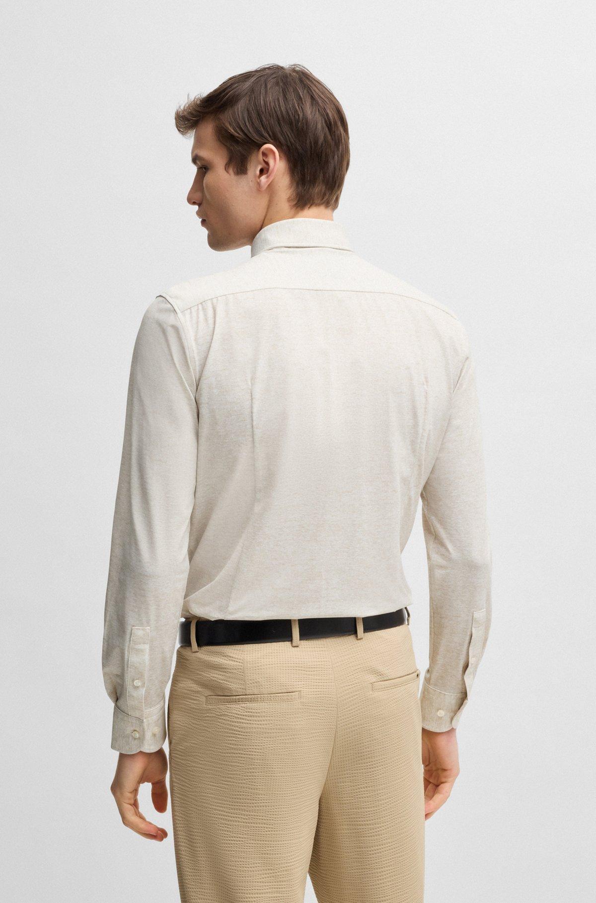 Slim-fit shirt in printed performance fabric Product Image