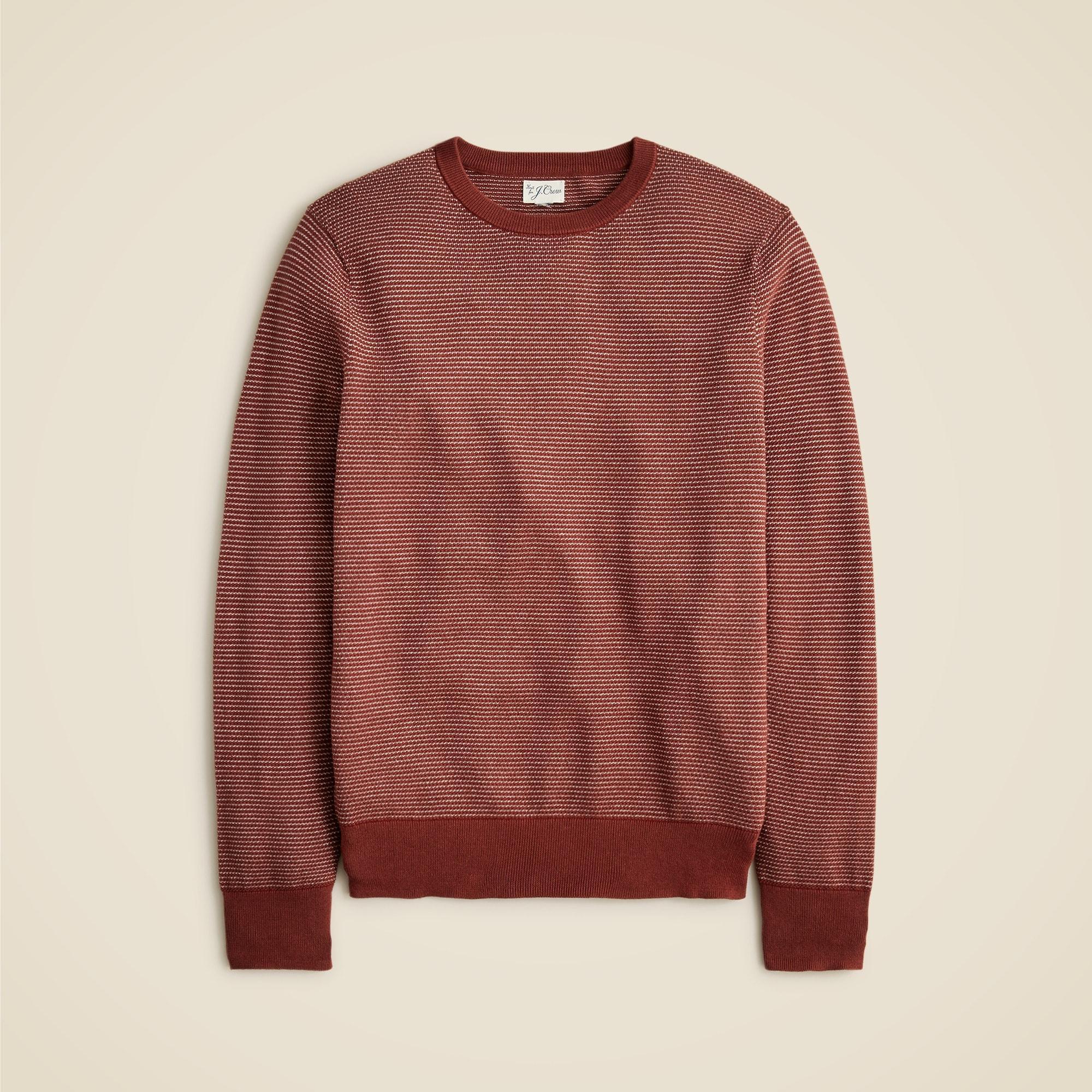 Cotton piqué-stitch crewneck sweater Product Image