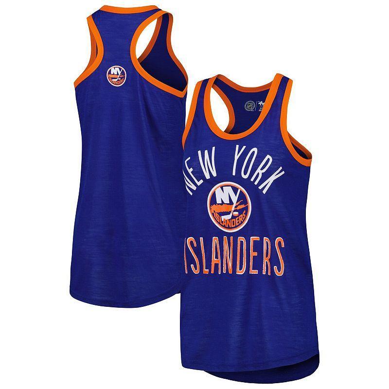 Women's G-III 4Her by Carl Banks Royal New York Islanders First Base Racerback Scoop Neck Tank Top, Size: Small, Isl Blue Product Image