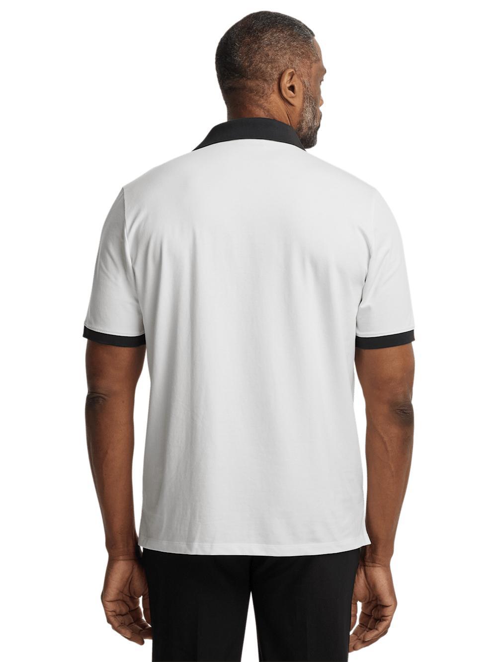 Cotton Blend Three Button Polo - White Product Image