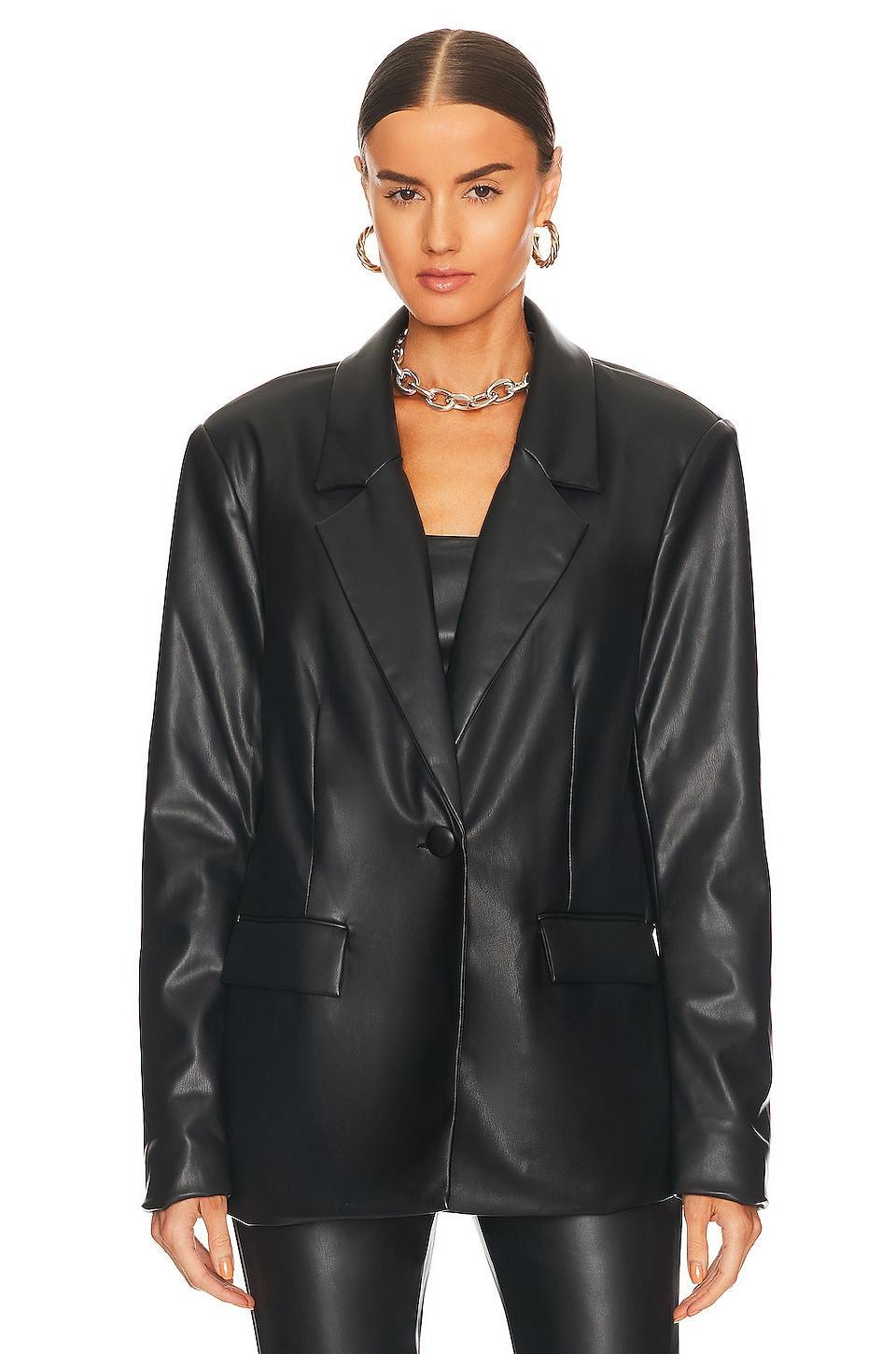 Faux Leather Blazer WeWoreWhat Product Image