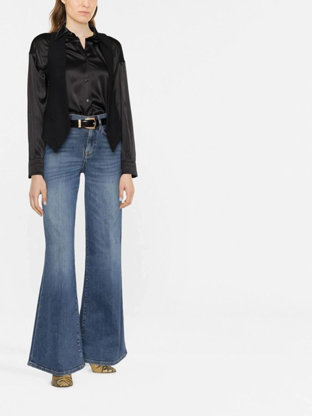 FRAME High-rise Flared Jeans In Blue Product Image