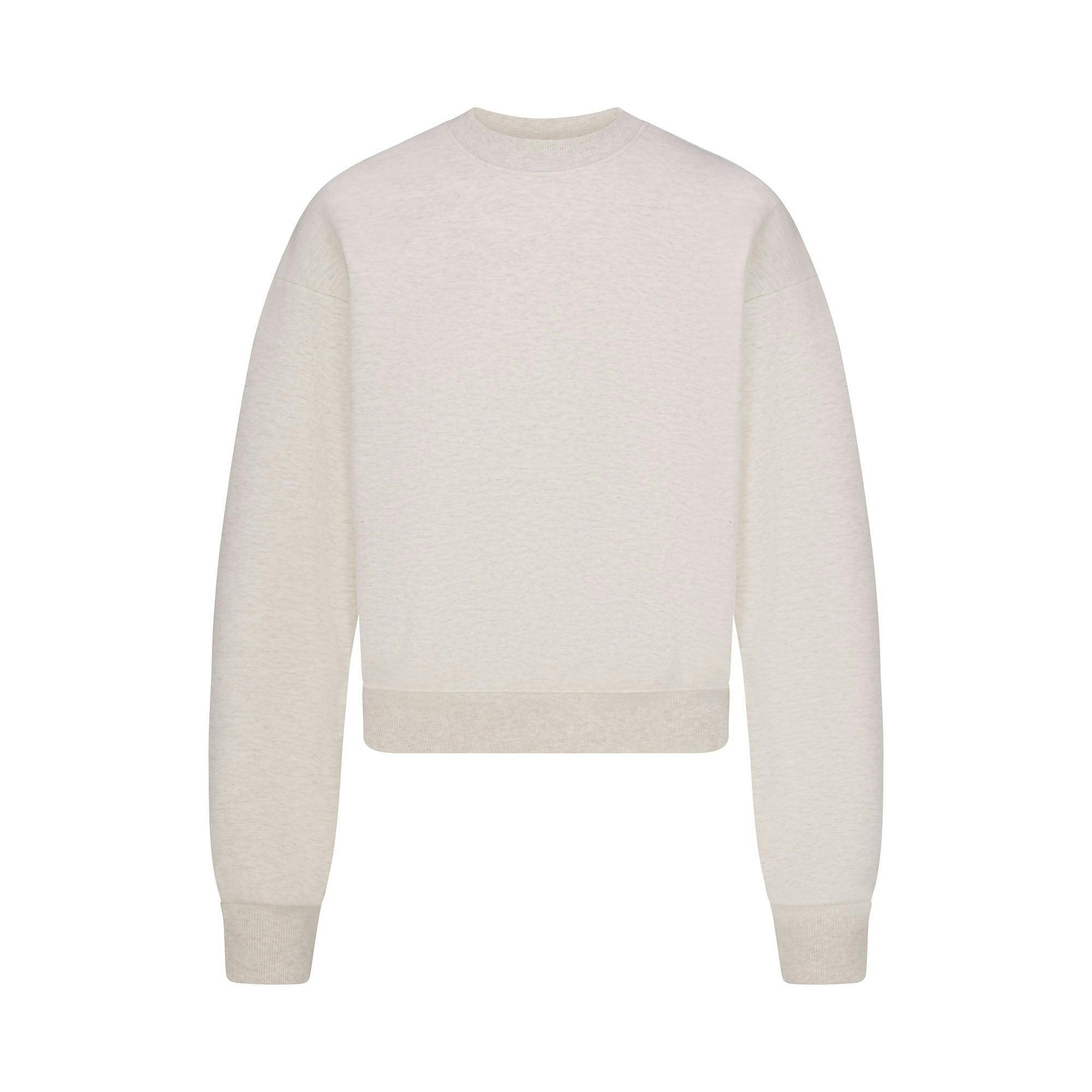 COTTON FLEECE CREWNECK | HEATHER OATMEAL Product Image