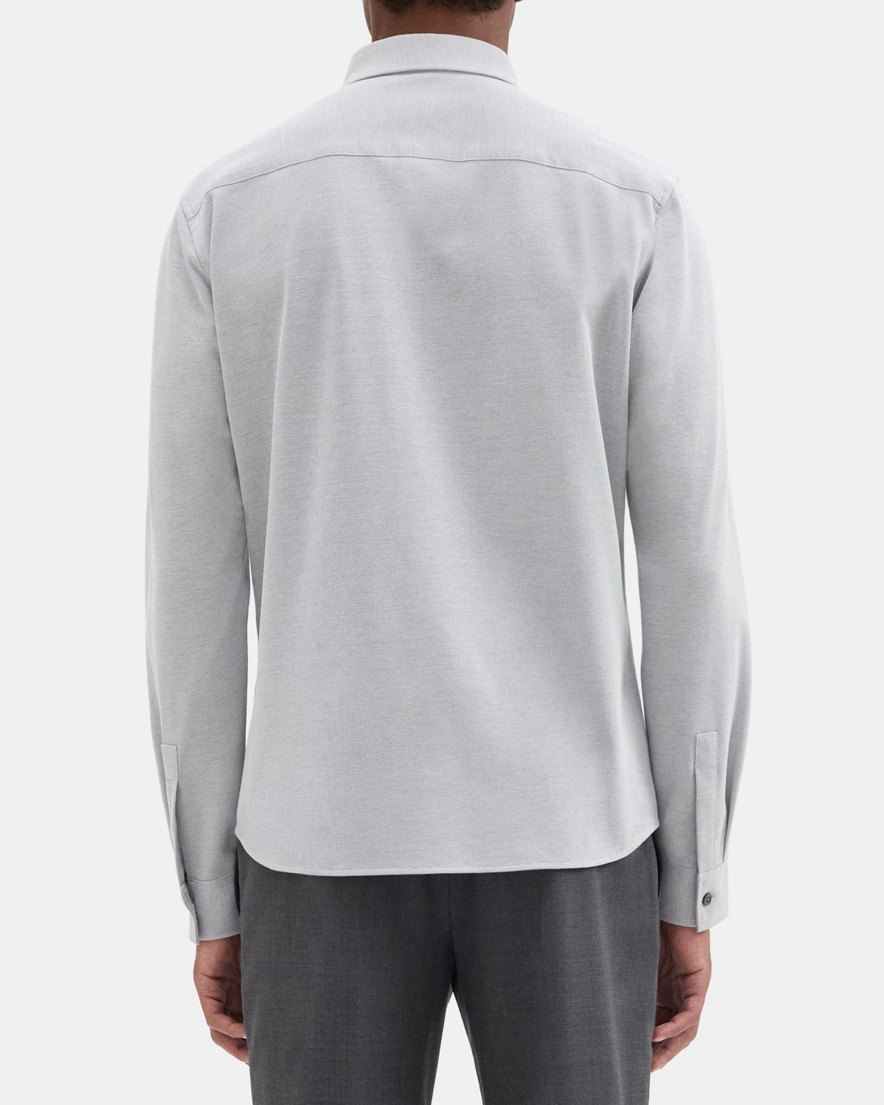 Long-Sleeve Shirt in Structured Piqué Product Image