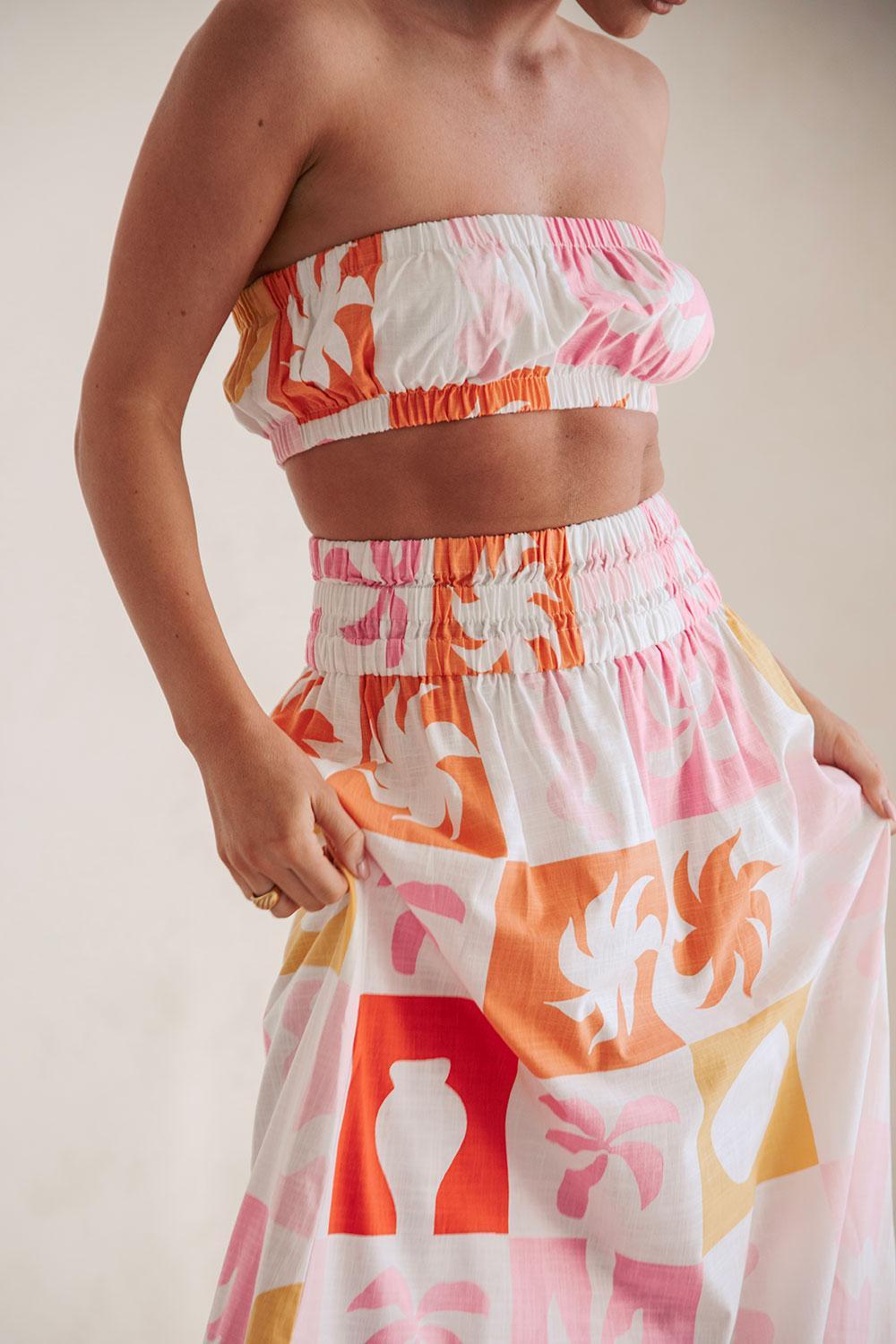 Cooper Skirt - Palm Tile Fuego Product Image