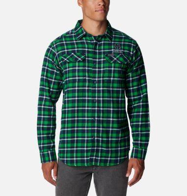 Columbia Green Notre Dame Fighting Irish Flare Gun Flannel Long Sleeve Shirt, Men's,  Product Image