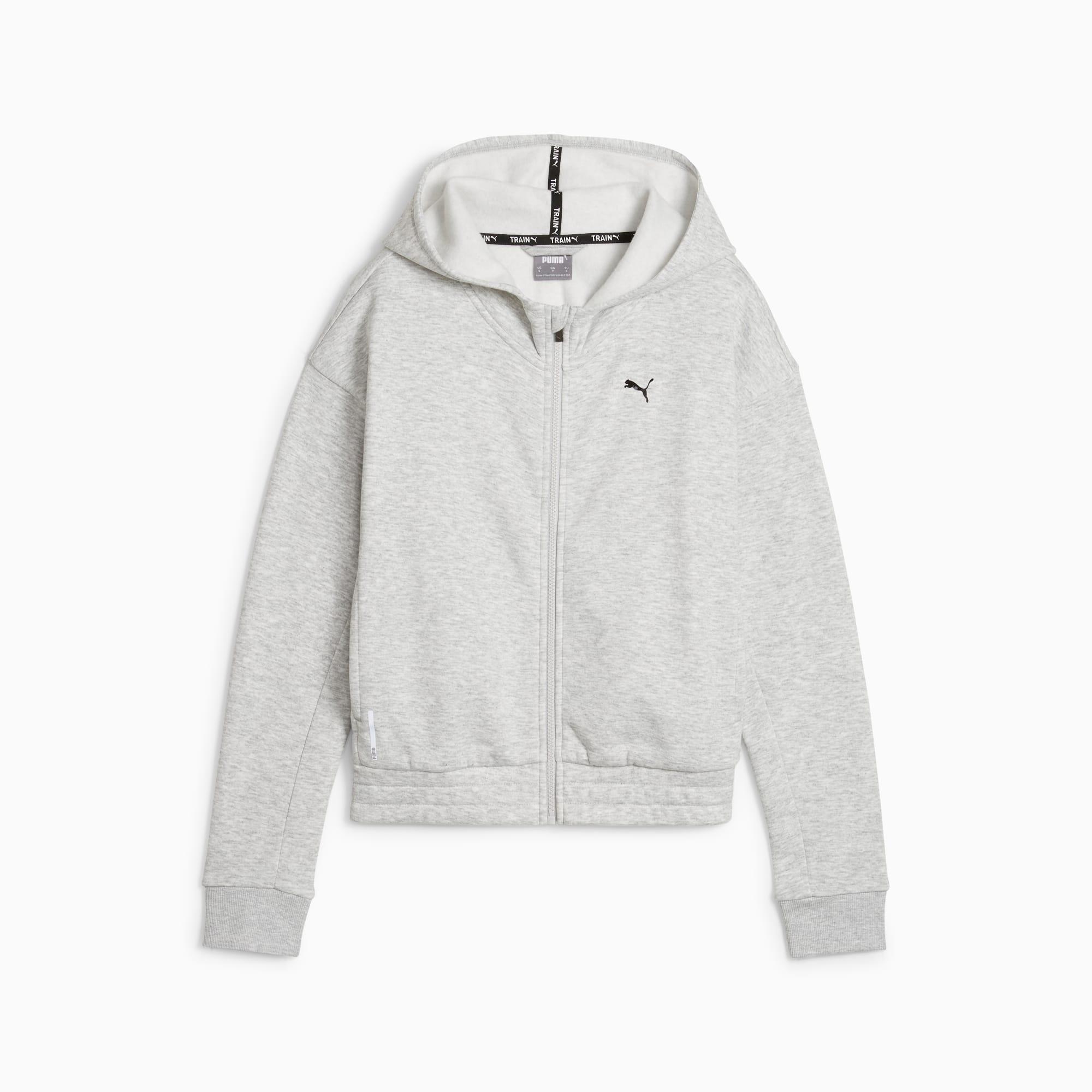 PUMA Train Favorite Women's Full-Zip Training Fleece in Light Grey Heather Product Image