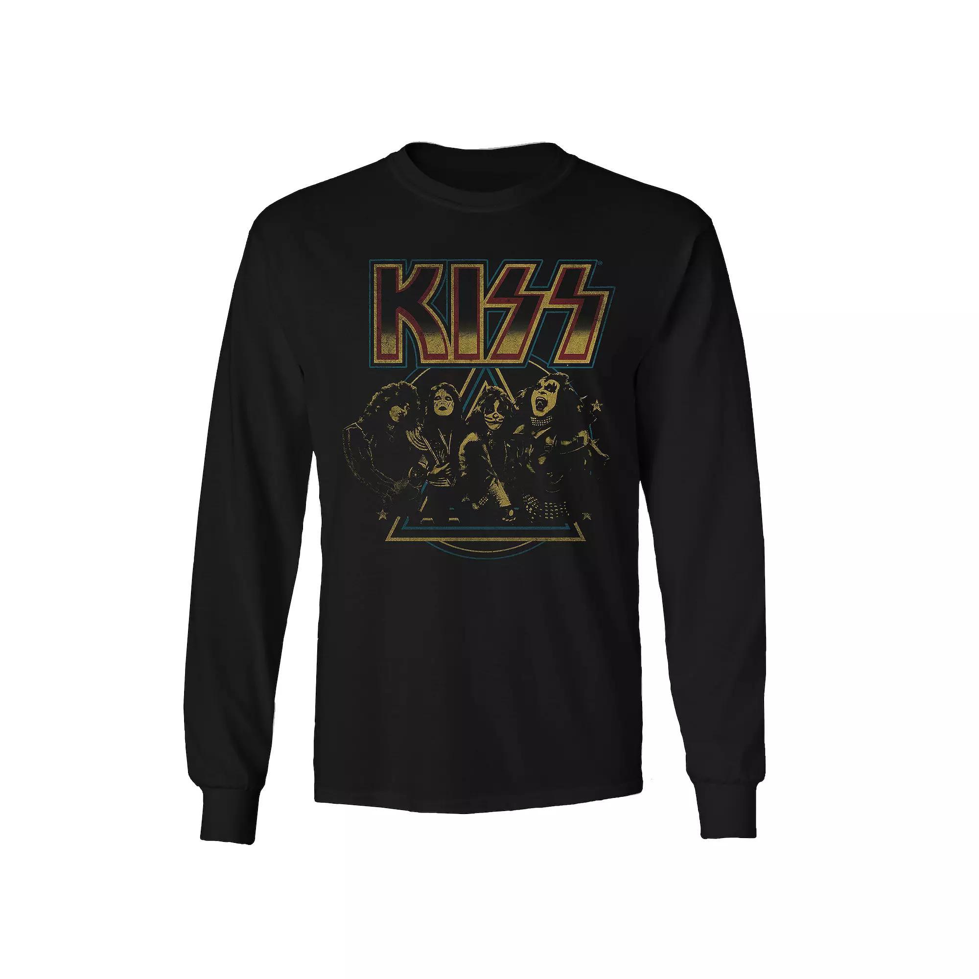 Men's Kiss Vintage Long Sleeve Tee, Size: XXL, Black Product Image