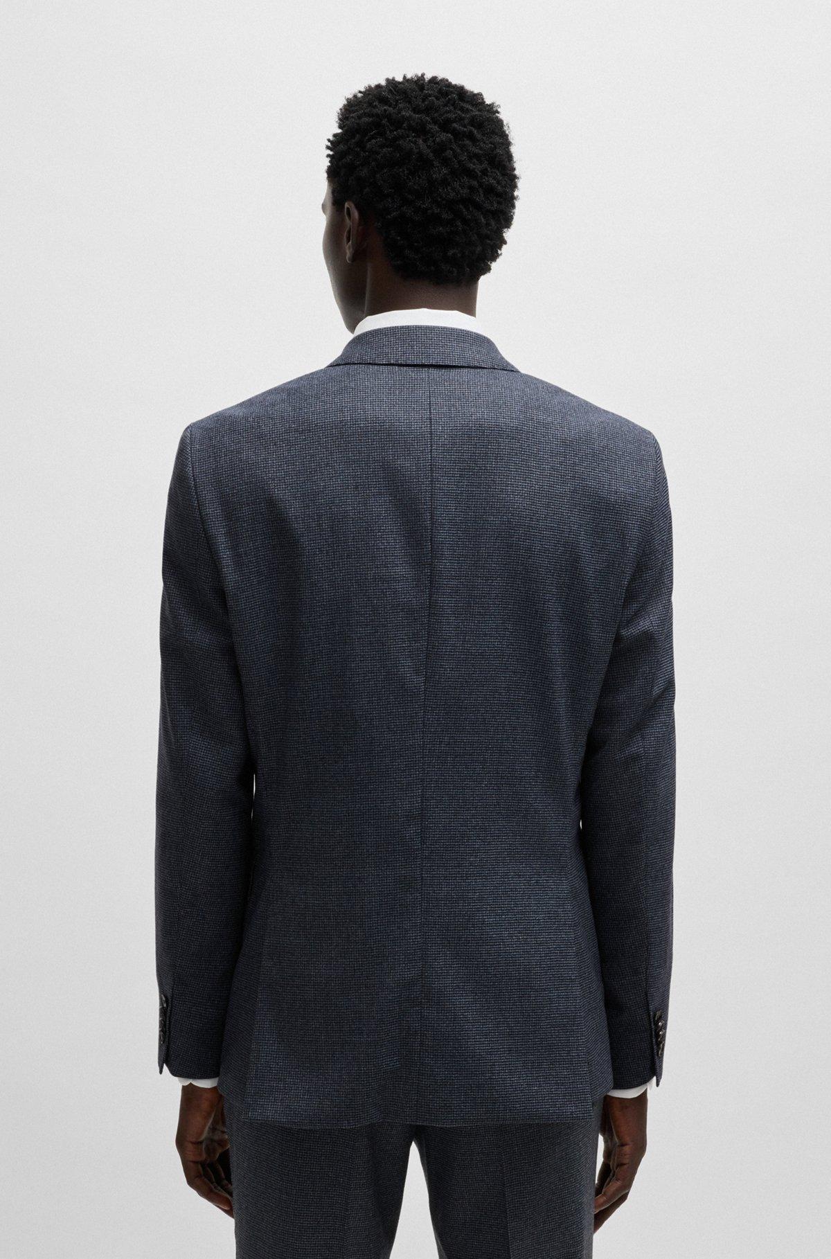 Slim-fit jacket in micro-patterned stretch wool Product Image