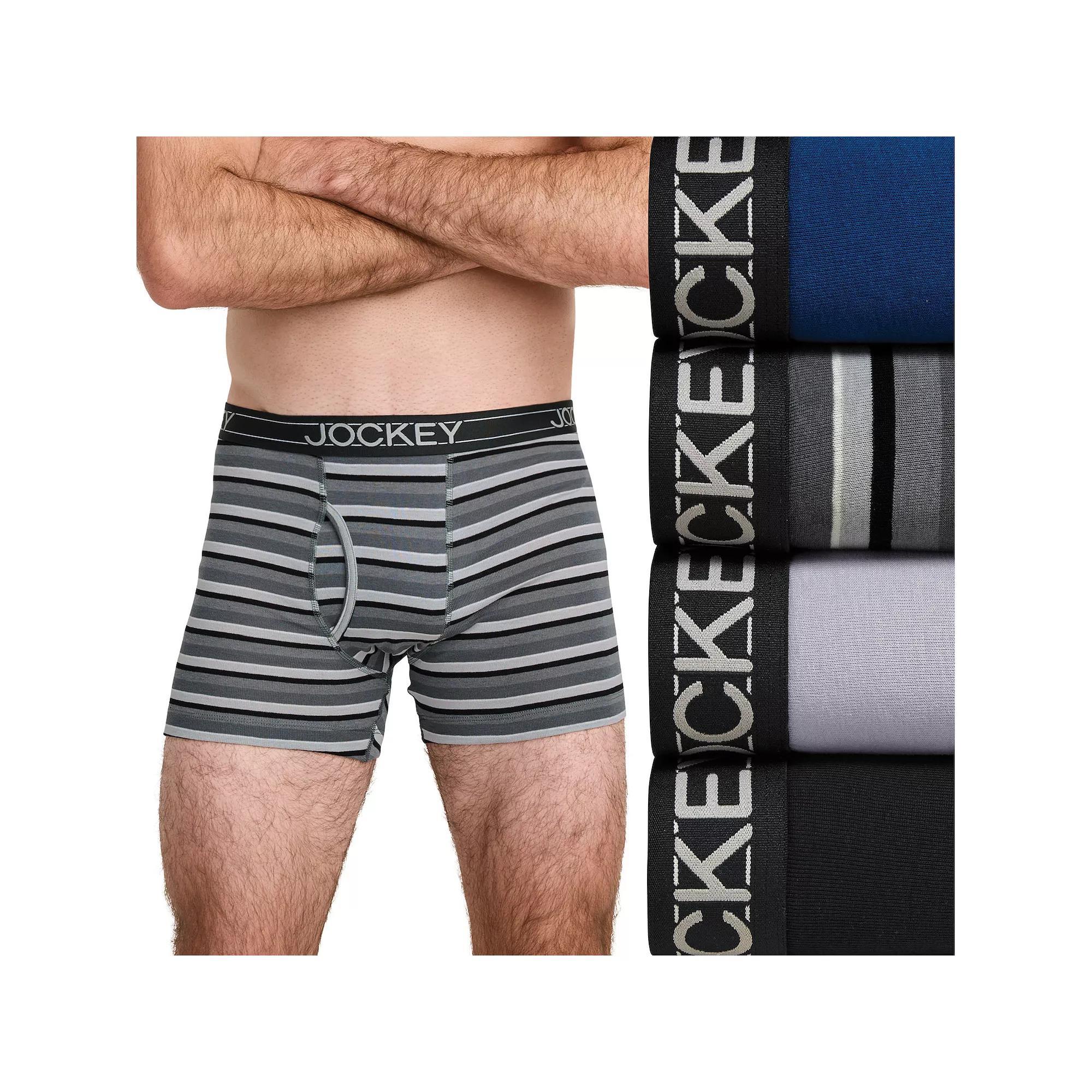 Men's Jockey® 4-Pack Cotton Blend Boxer Brief, Size: XXL, Daring Stripe Product Image