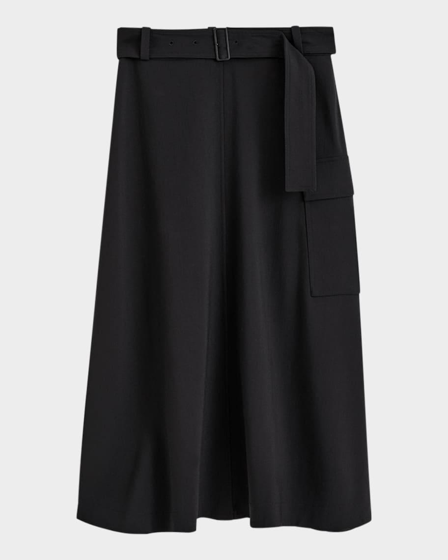 Pernette Belted A-Line Midi Skirt Product Image