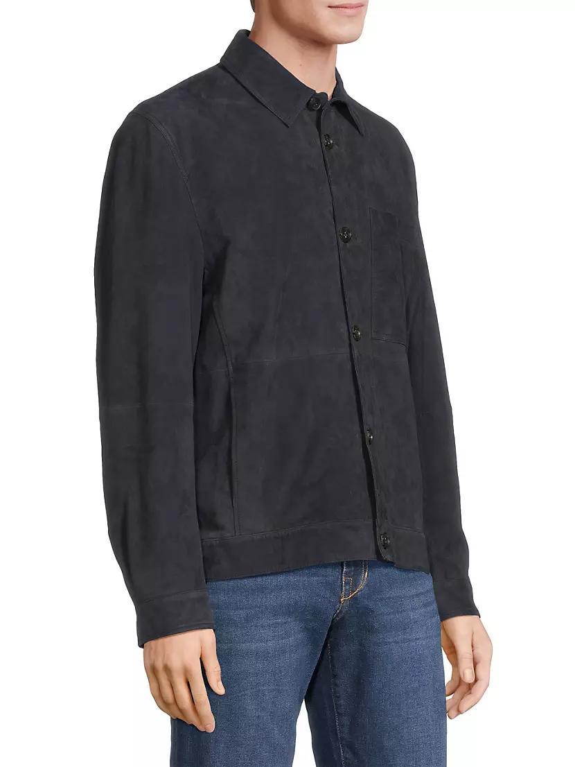 Suede Button-Front Overshirt Product Image