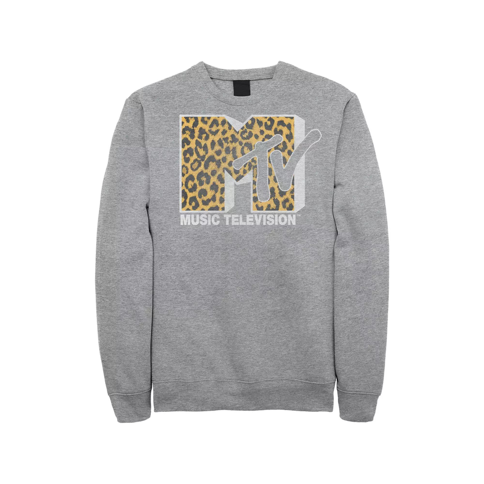 Men's MTV Logo Cheetah Print Sweatshirt,  Product Image