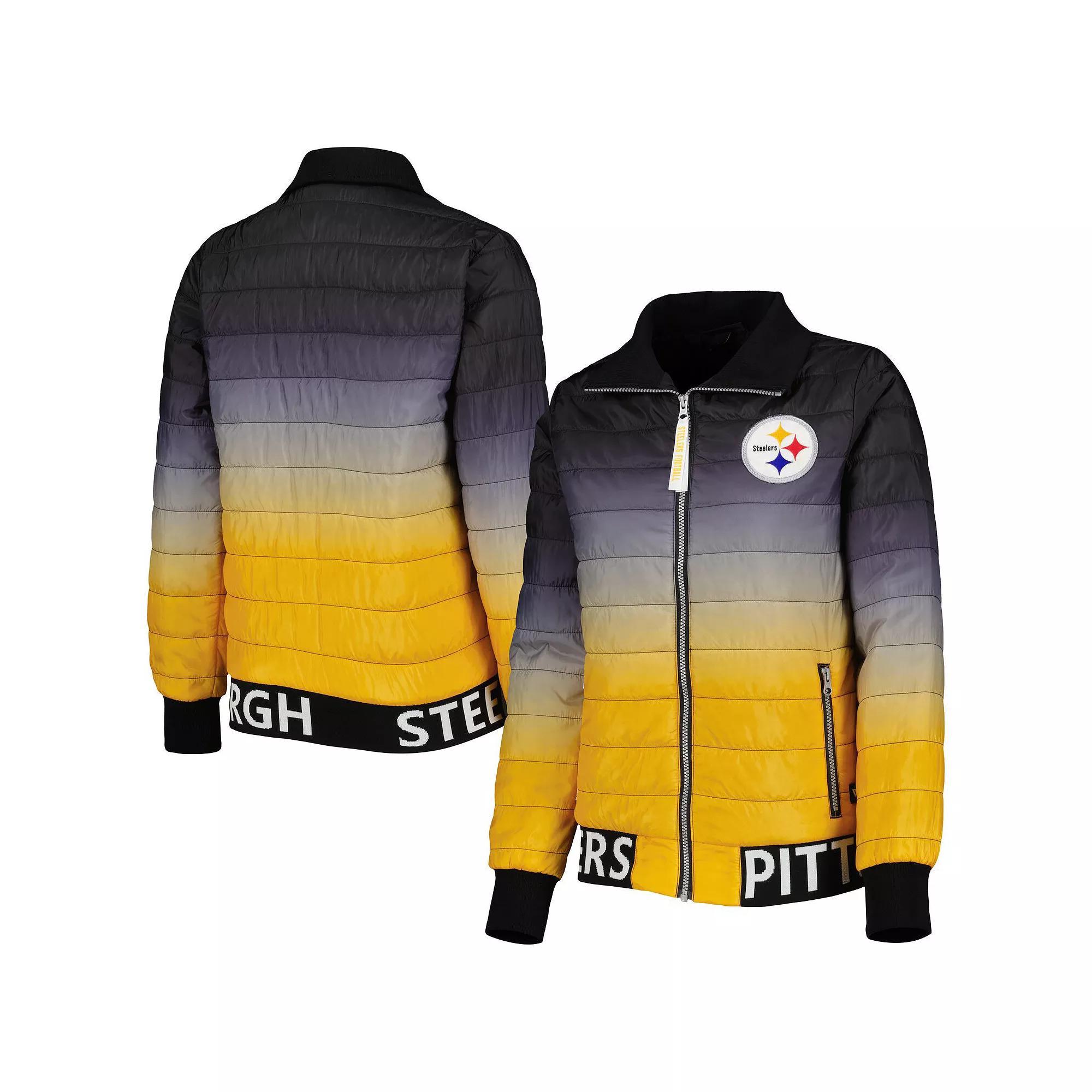 Women's The Wild Collective Black/Gold Pittsburgh Steelers Color Block Full-Zip Puffer Jacket,  Product Image