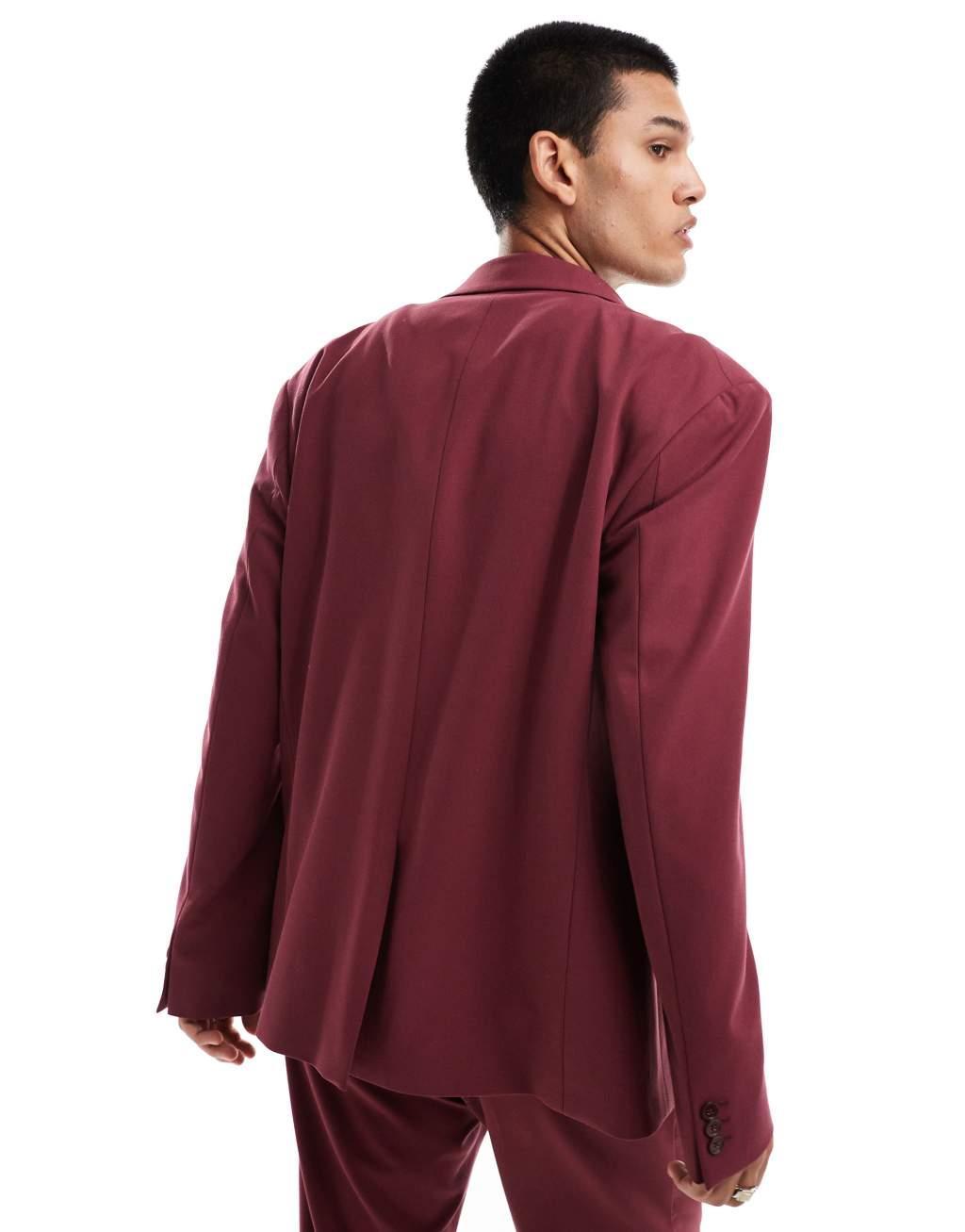 Viggo oversized suit jacket in burgundy - part of a set Product Image