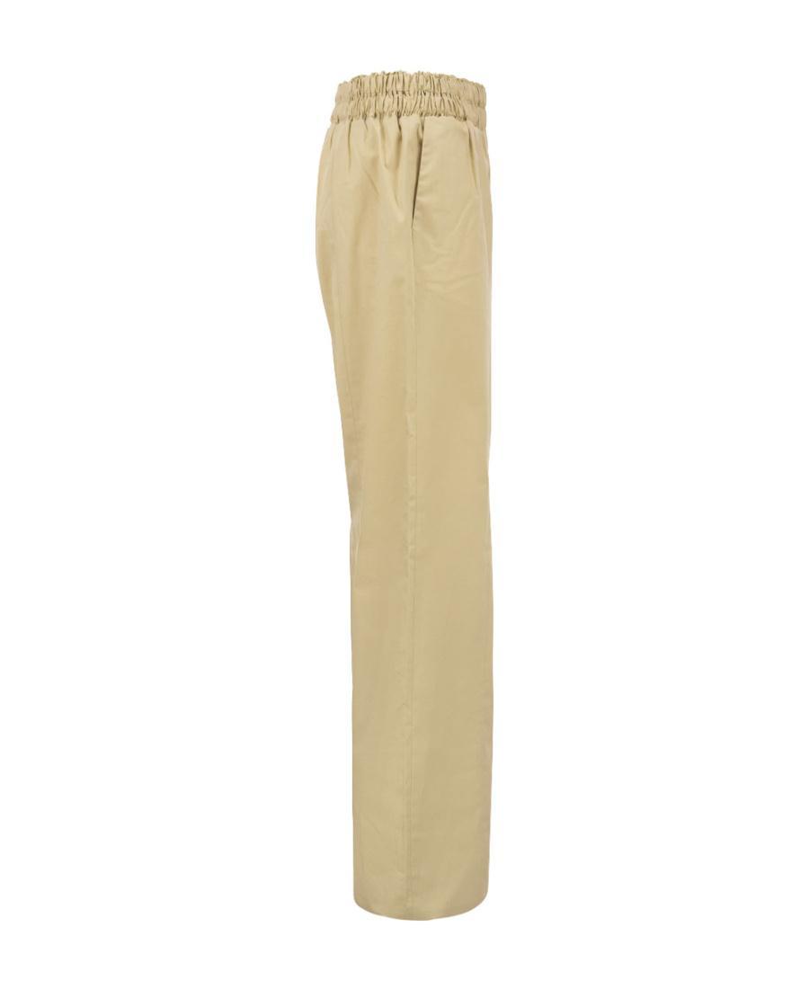 FABIANA FILIPPI Cotton Poplin Trousers In Straw Product Image