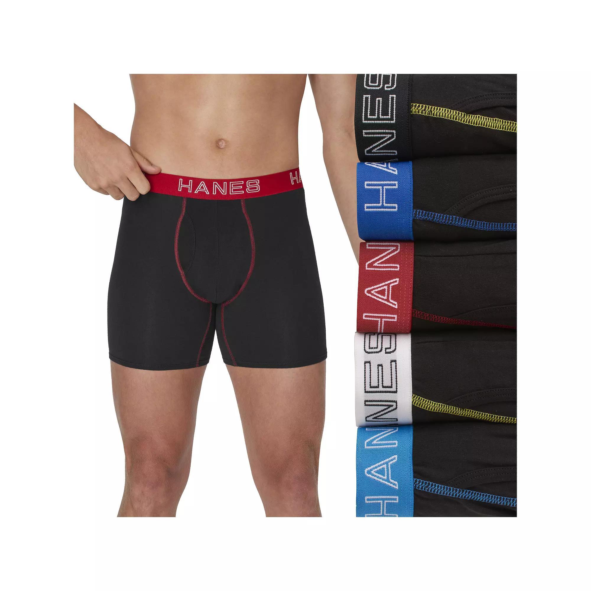 Men's Hanes® 5 Pack Ultimate Stretch Moisture Wicking Boxer Brief Underwear,  Product Image
